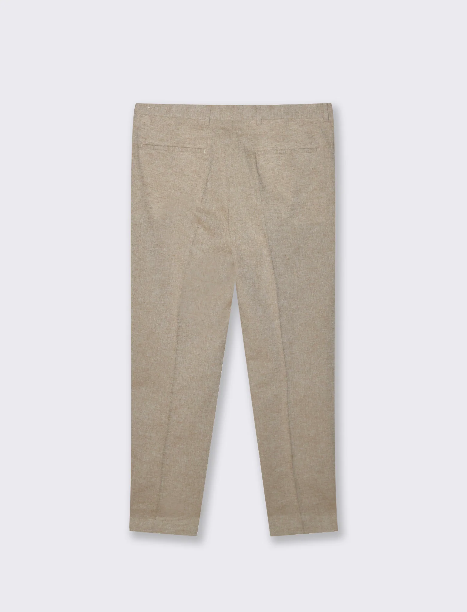Pantaloni da completo tessuto misto lino da uomo - Grigio tortora - Image 5
