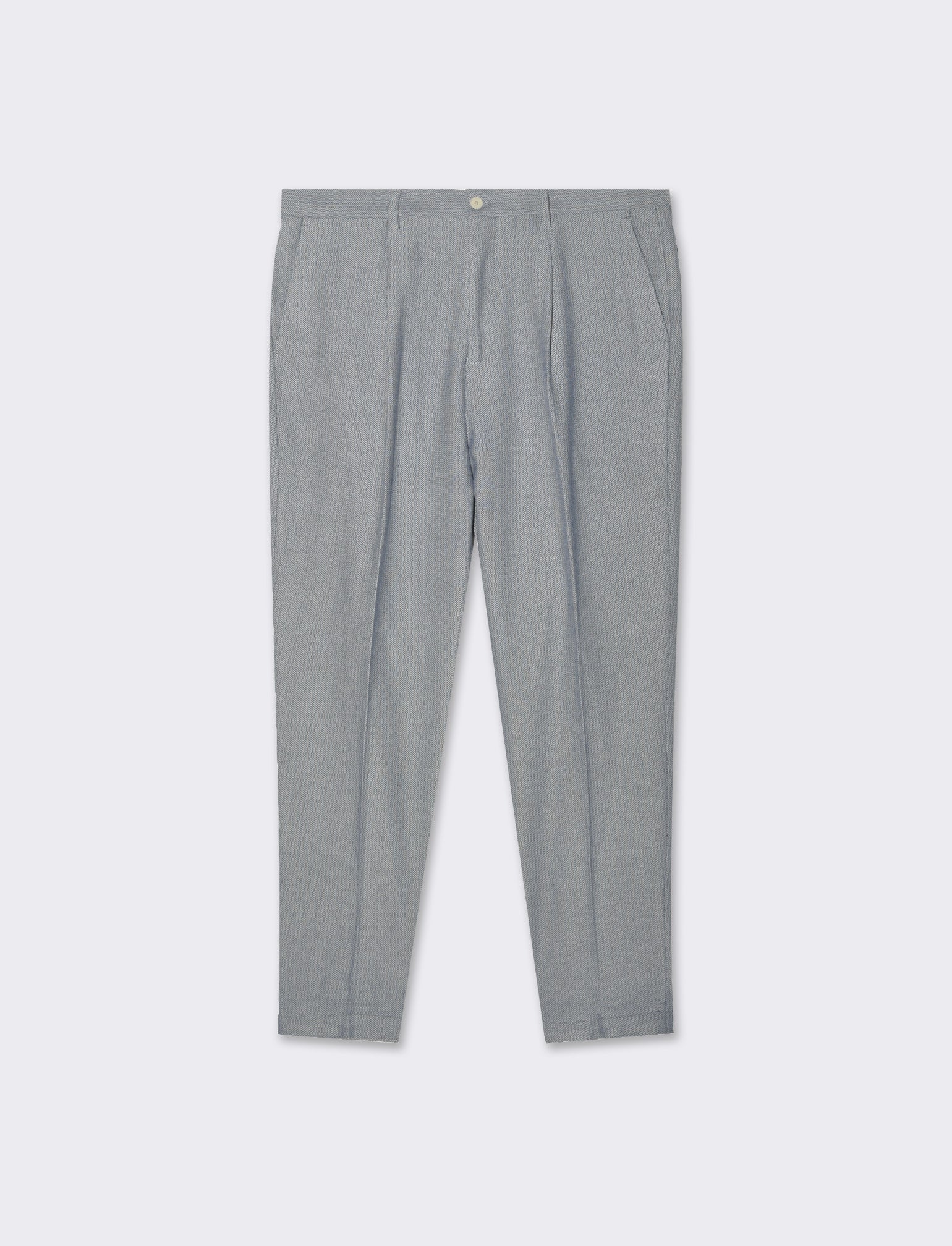 Pantaloni da completo tessuto strutturato da uomo - Bluette - Image 5