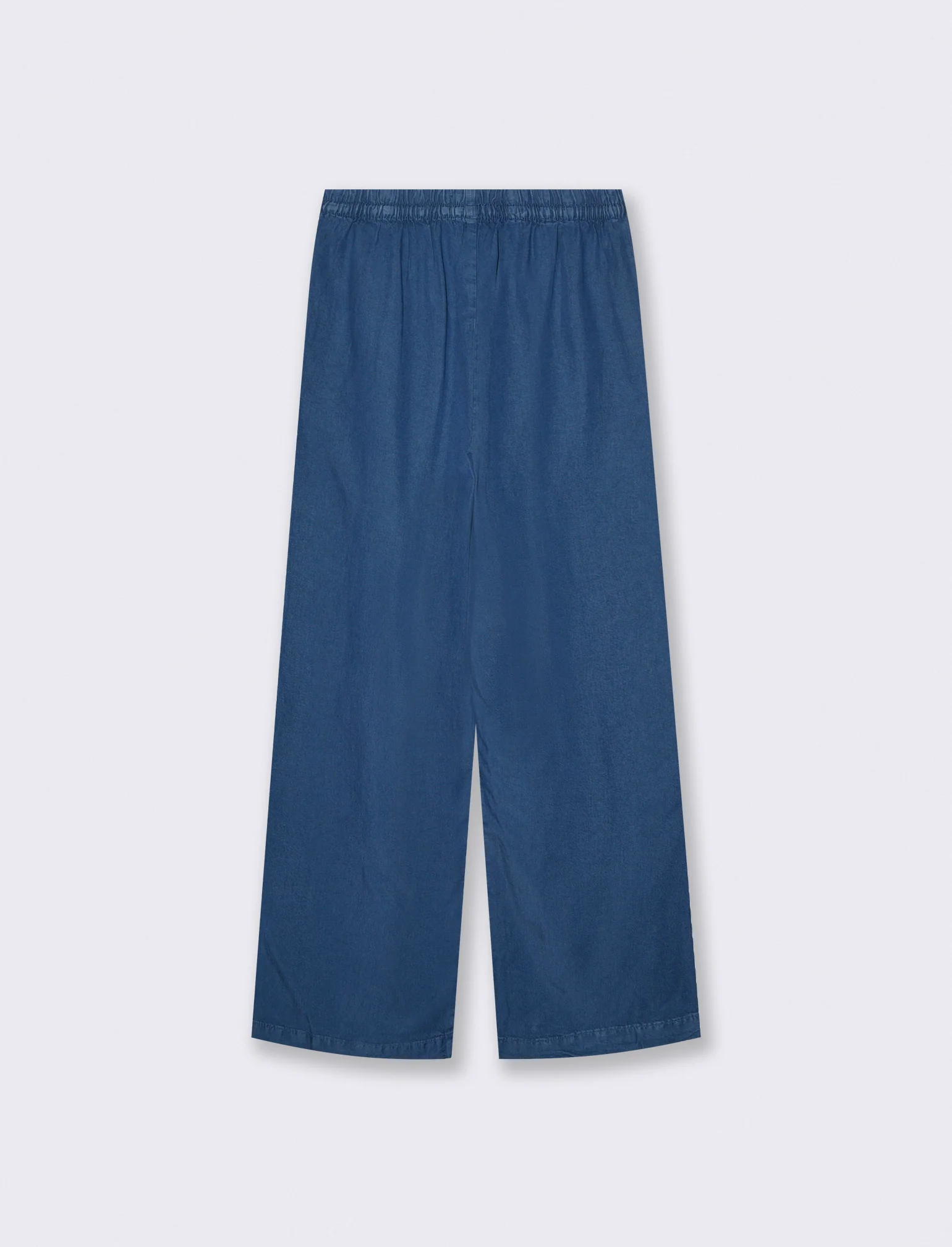 Pantaloni Denim Lyocell con Vita Arricciata - DENIM SCURO - Image 2