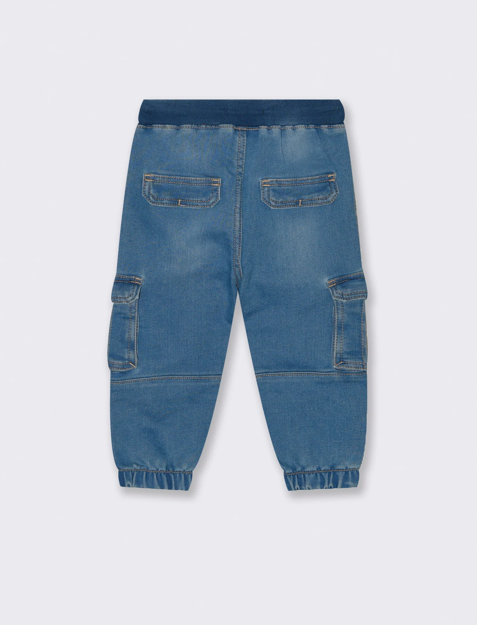 Pantaloni effetto denim con costina - Denim chiaro - Image 2