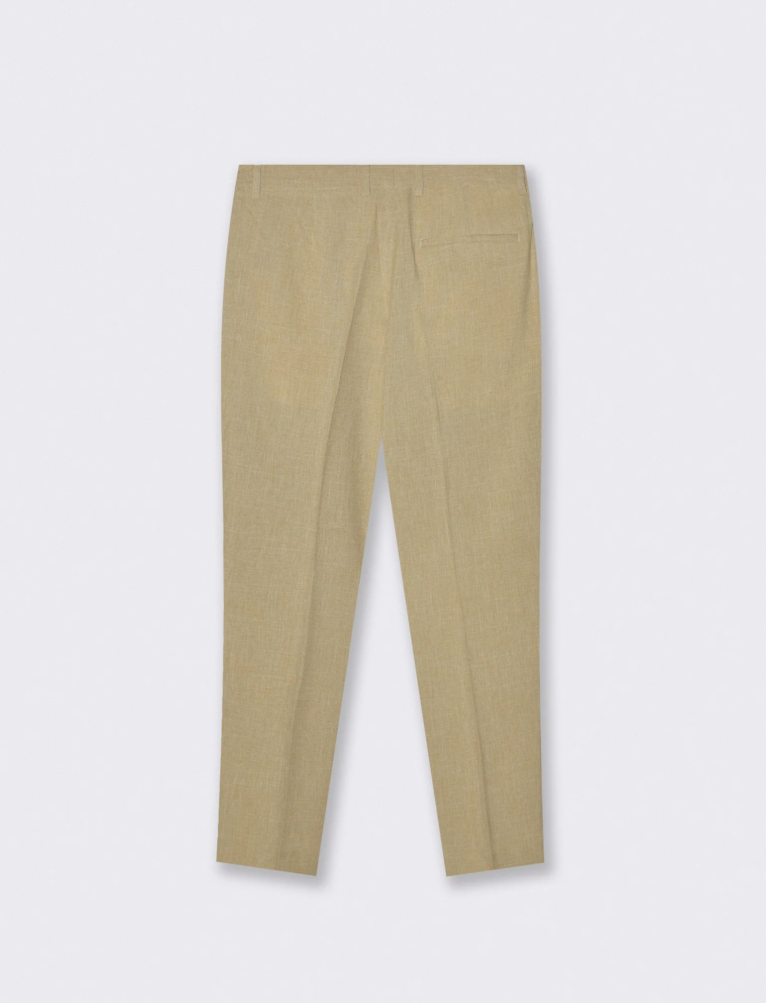 Pantaloni effetto lino con vita elastica - Beige - Image 2