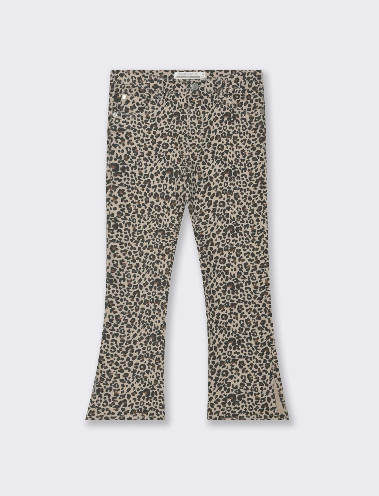 Pantaloni elastici a zampa stampati con fantasia leopardata. - Maculato - Image 3