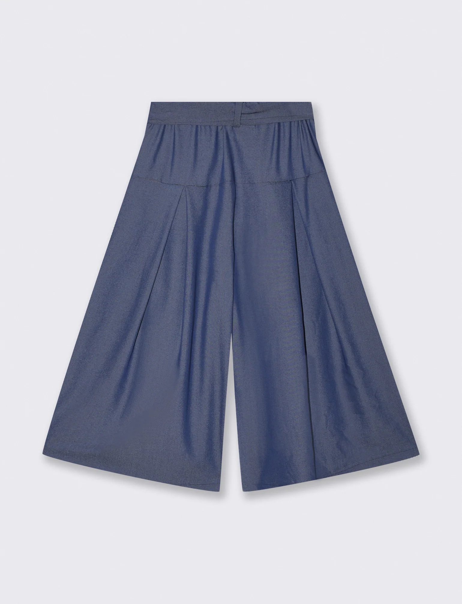 Pantaloni eleganti con fiocco e pieghe - Denim - Image 2