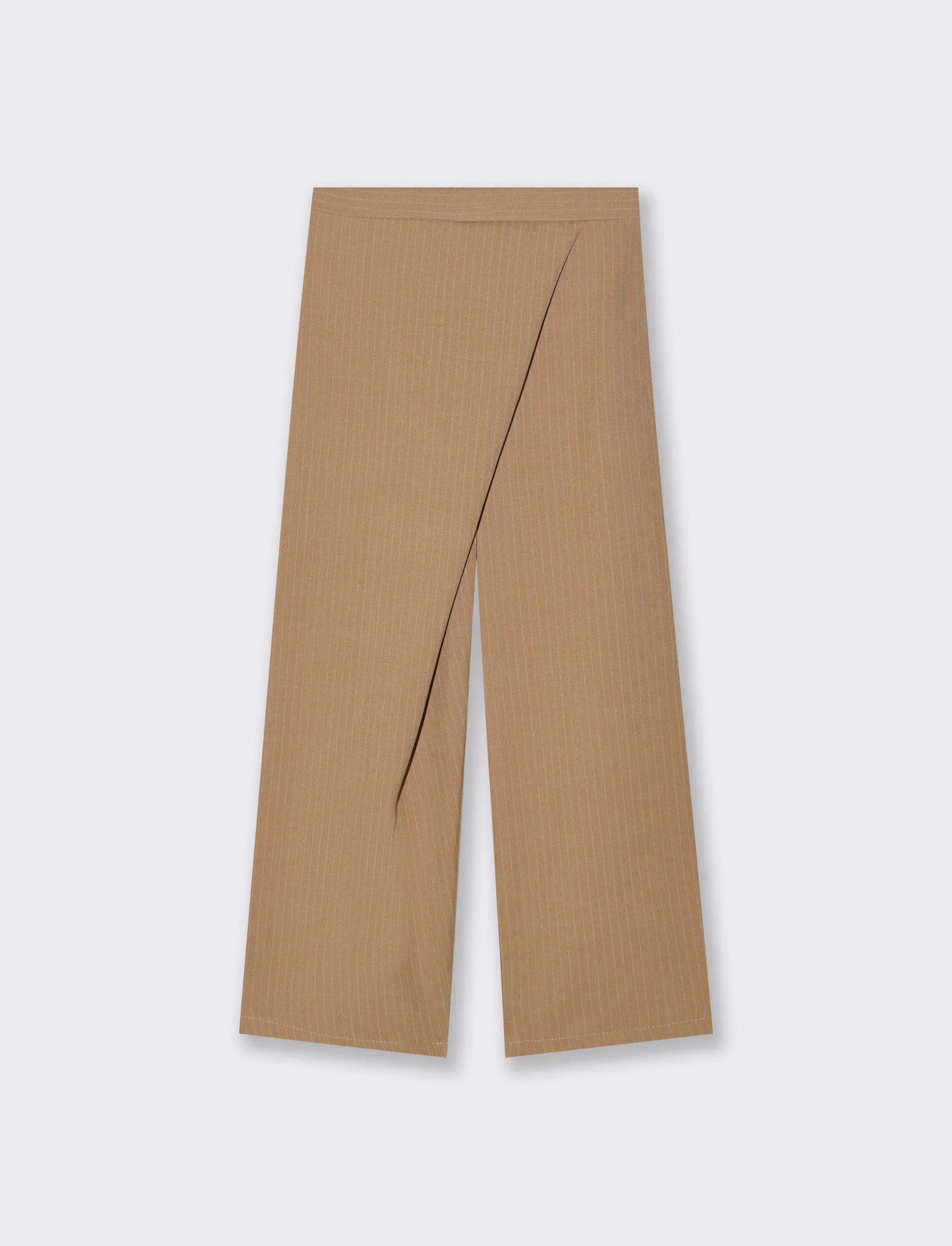 Pantaloni eleganti da bambina in tessuto gessato. - Beige - Image 4