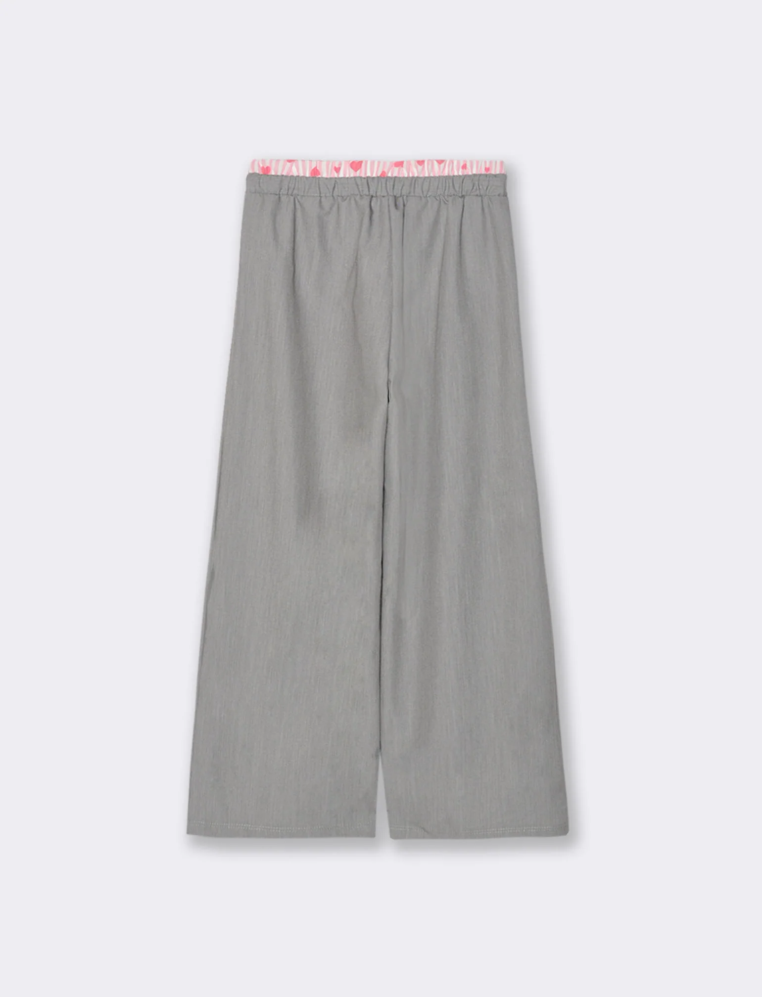 Pantaloni eleganti grigi con bustino a contrasto. - Grigio - Image 2