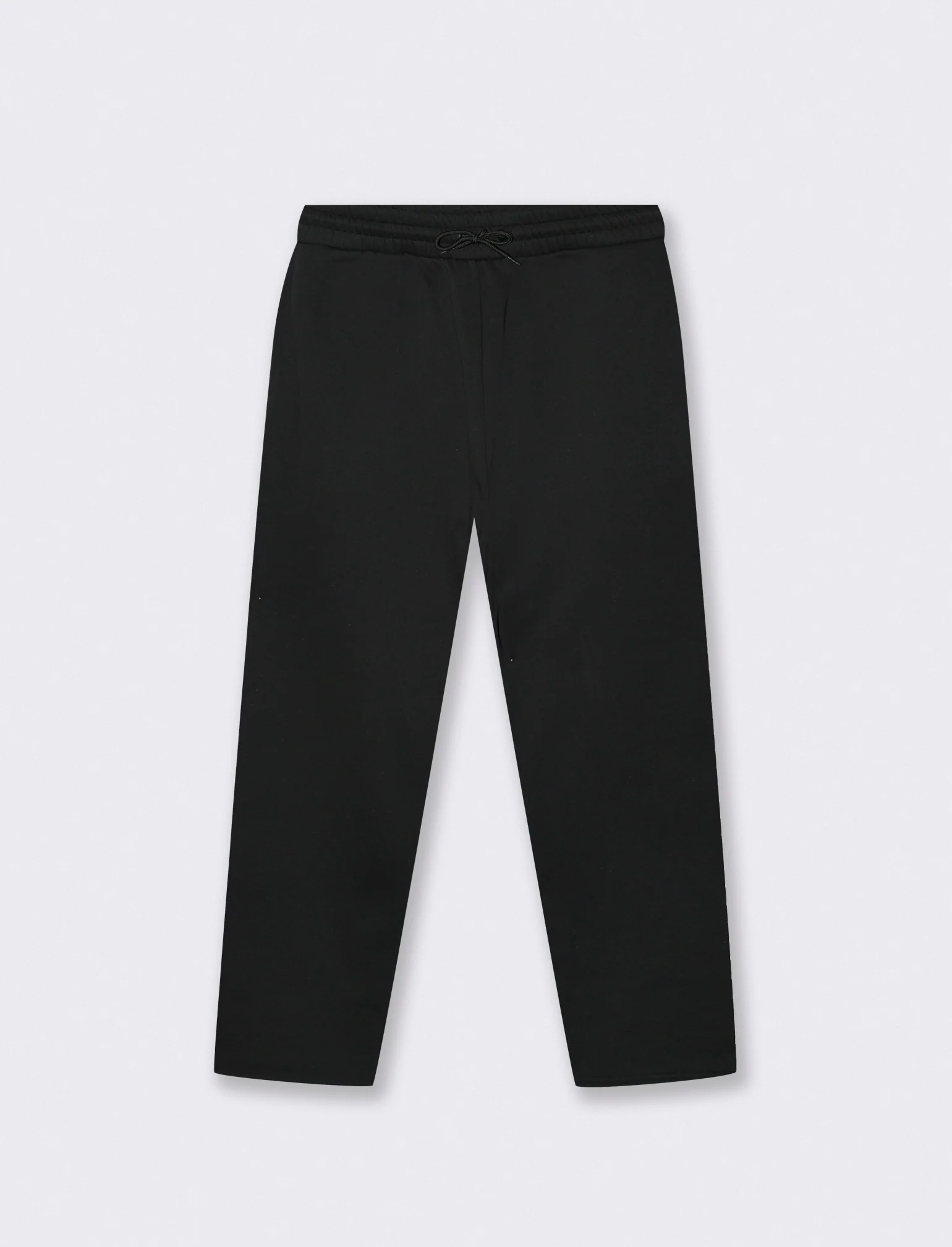 Pantaloni Felpa Jogger con Gamba Dritta - Nero