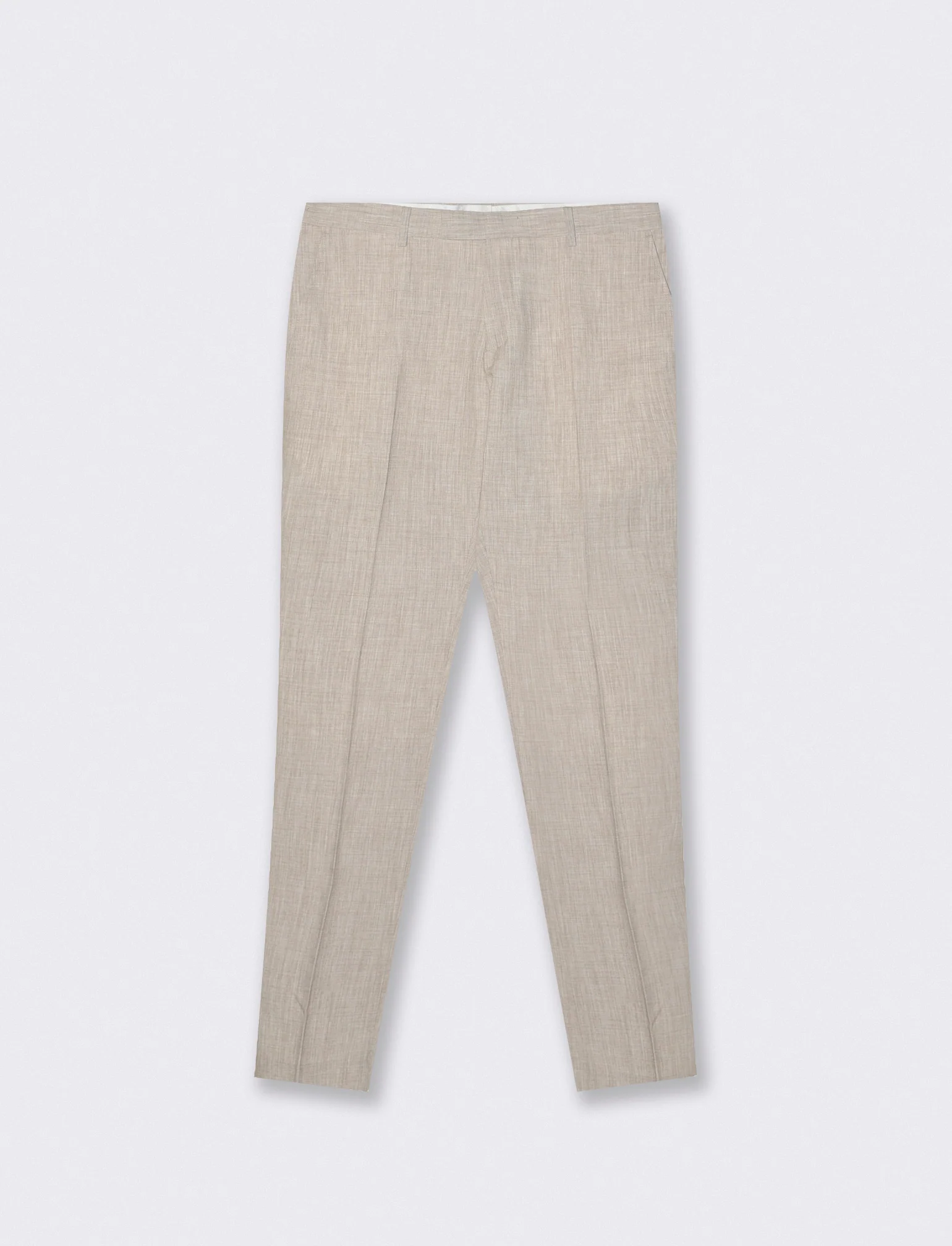 Pantaloni formal fit effetto lino - Beige