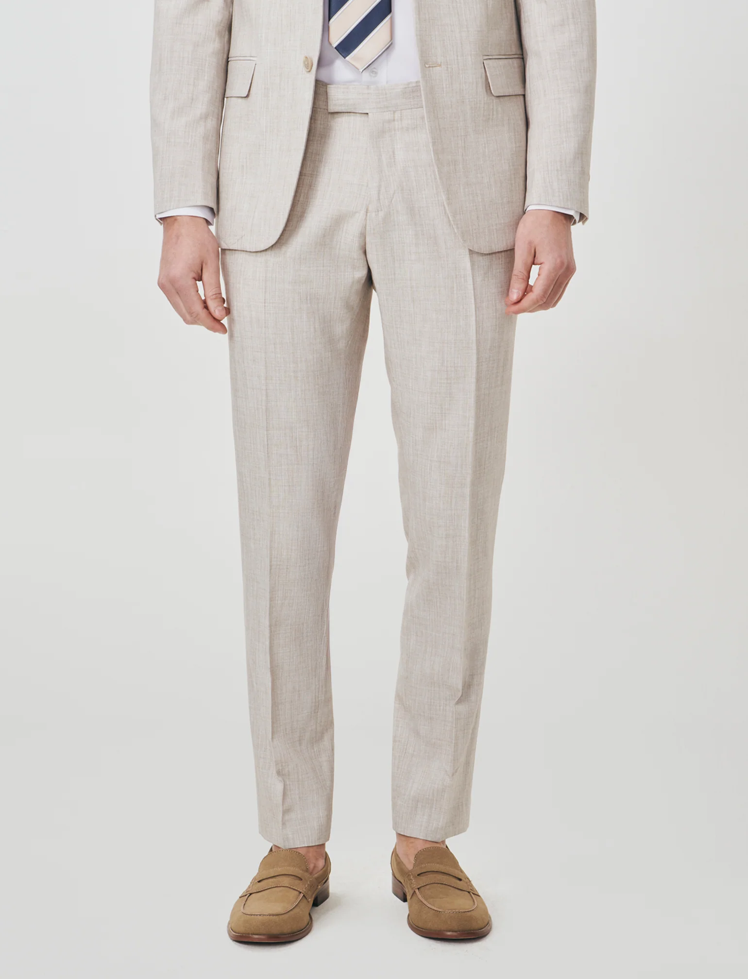 Pantaloni formal fit effetto lino - Beige - Image 3