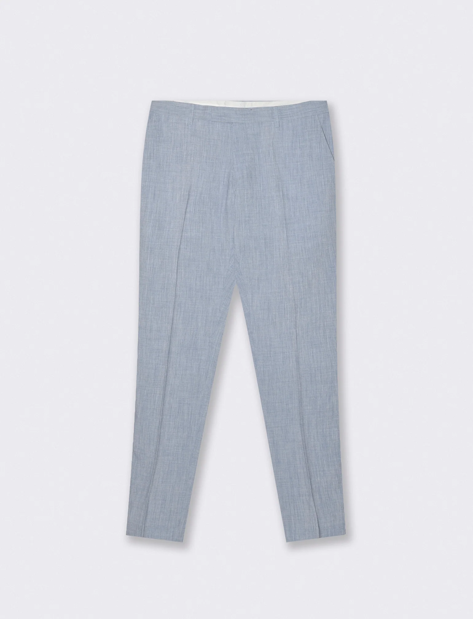 Pantaloni formal fit effetto lino - Blu