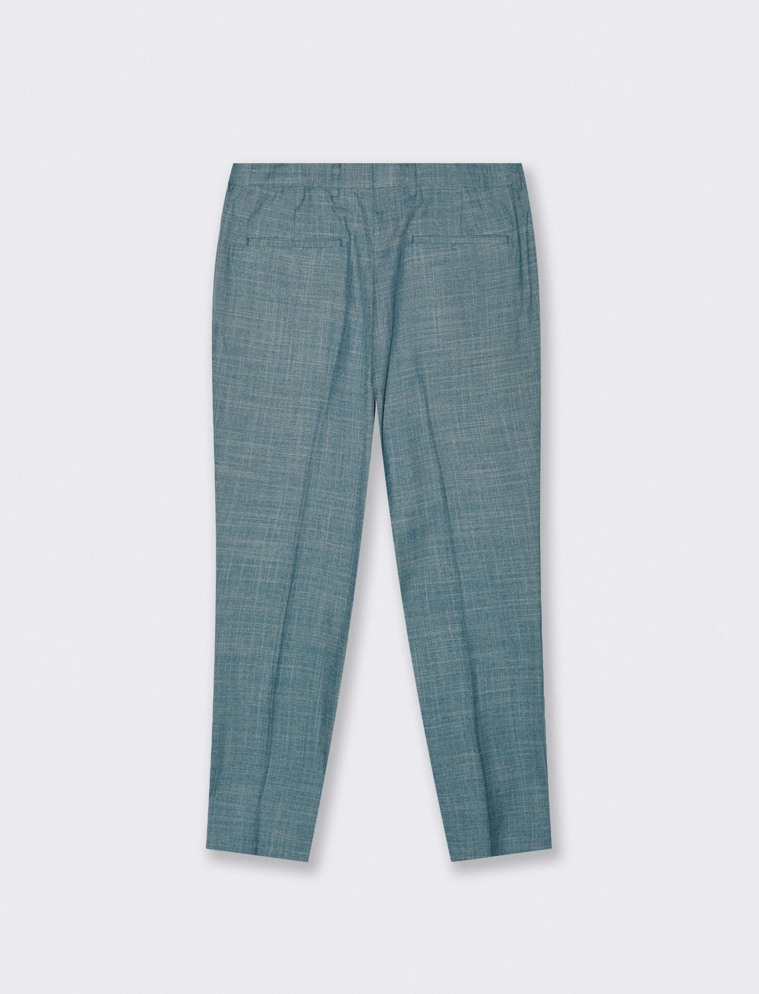 Pantaloni formal fit in tessuto strutturato - Verde petrolio