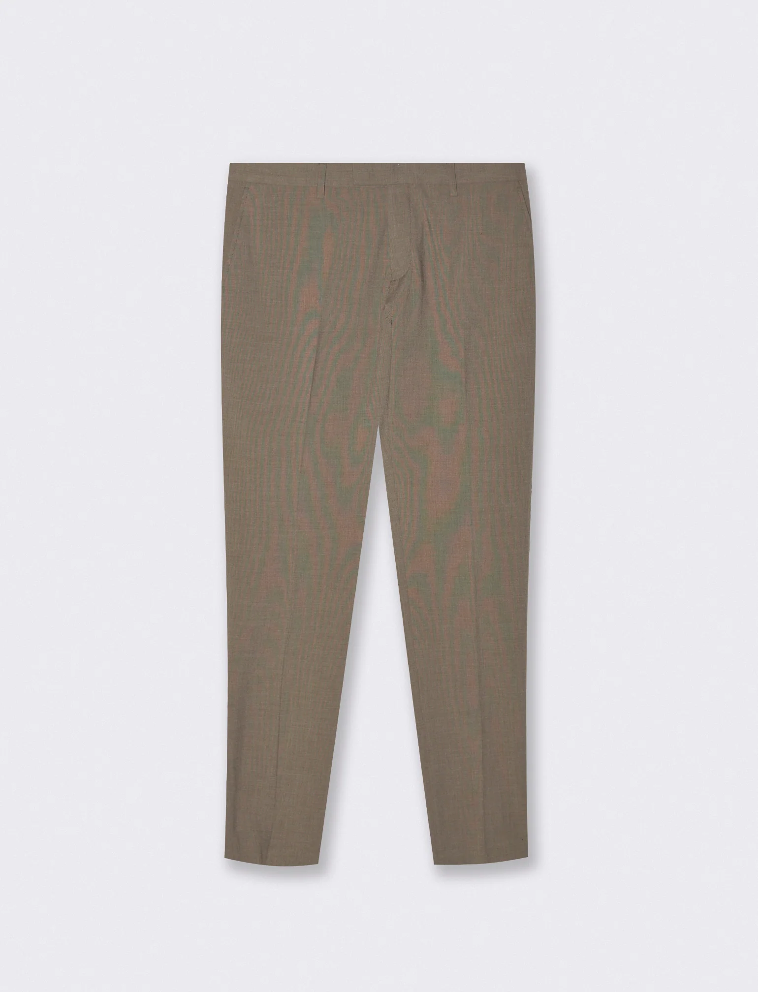 Pantaloni Formal Fit Micro Struttura Melange - Grigio fango - Image 4