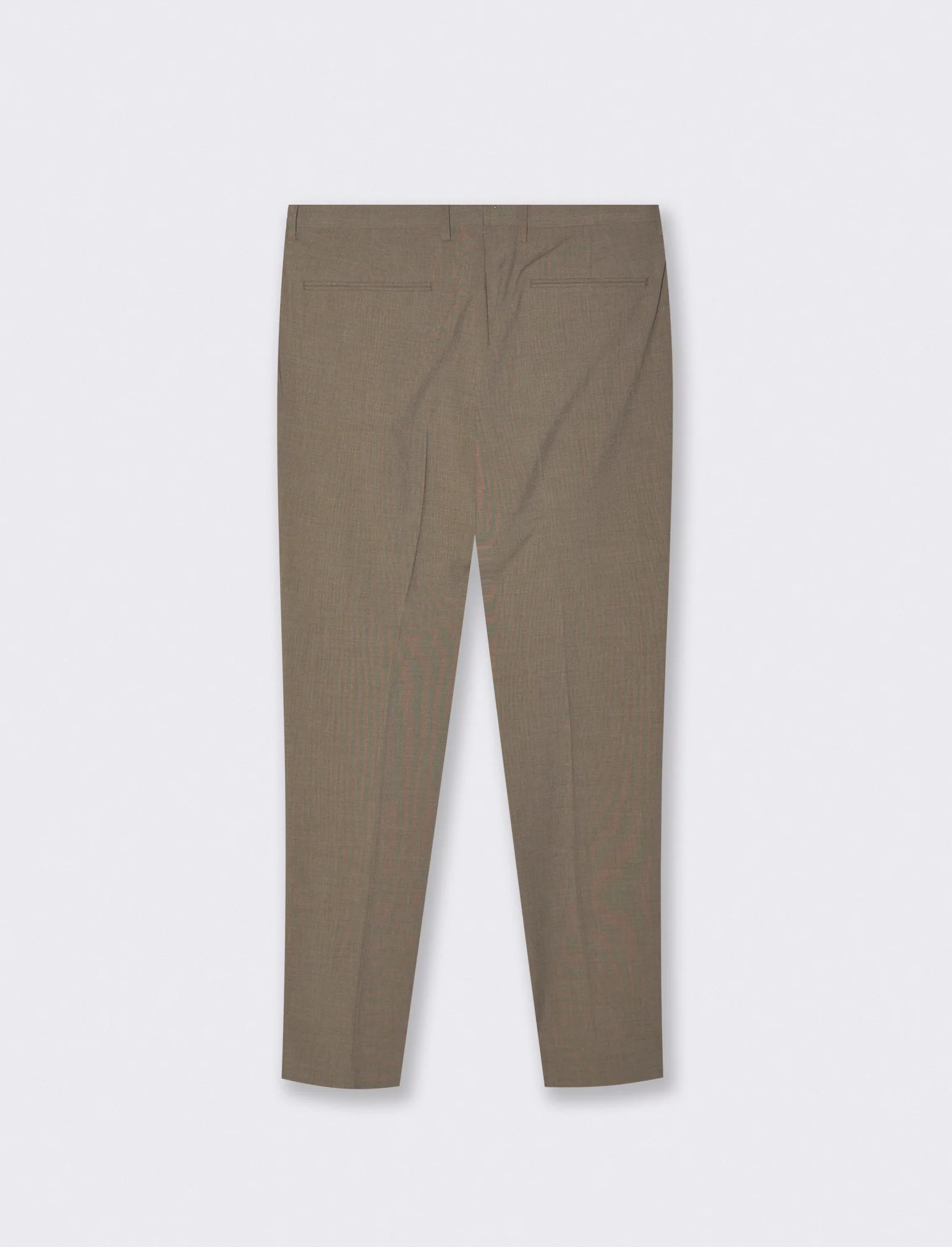 Pantaloni Formal Fit Micro Struttura Melange - Grigio fango - Image 5