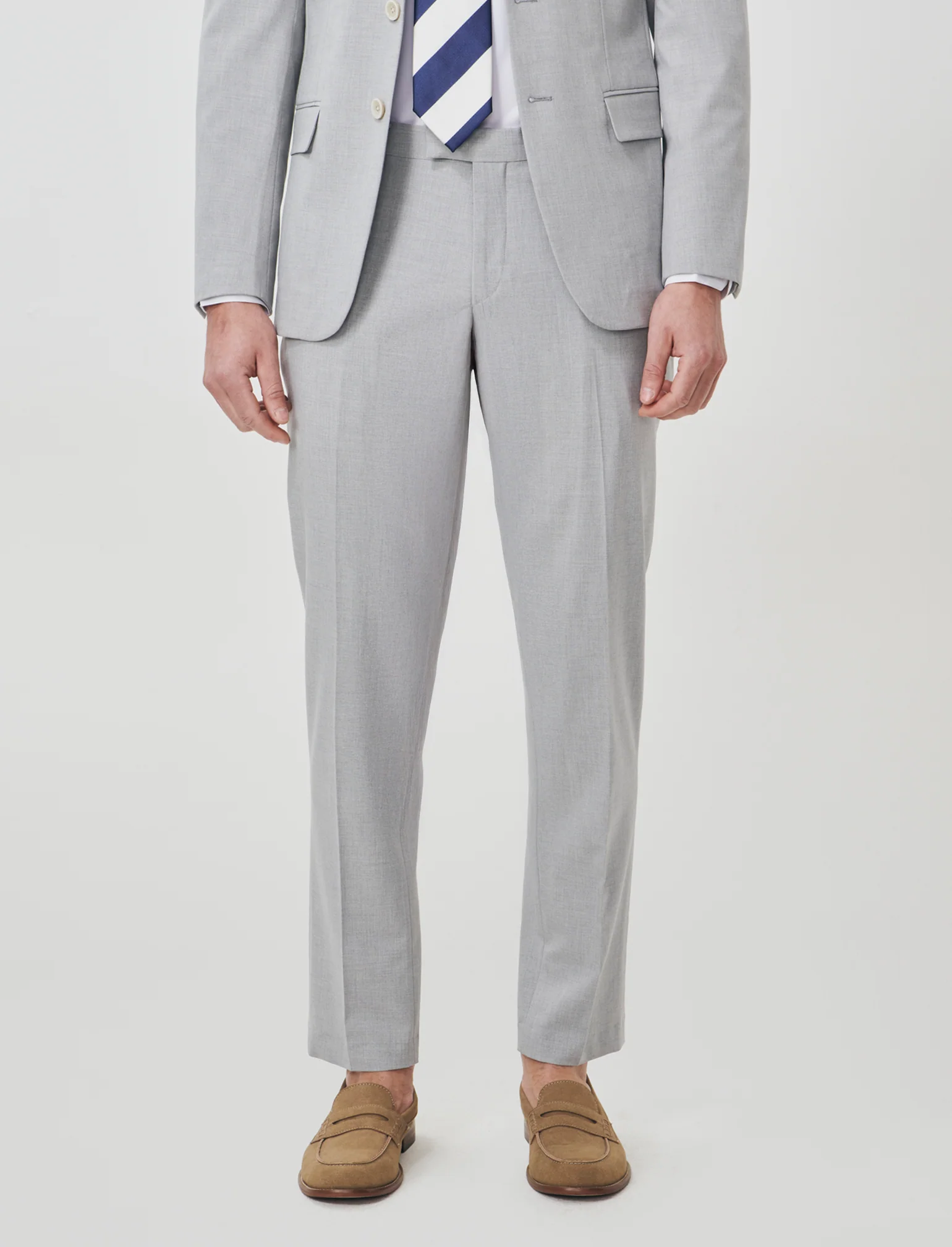 Pantaloni Formal Fit Micro Struttura Melange - Grigio mel. - Image 4