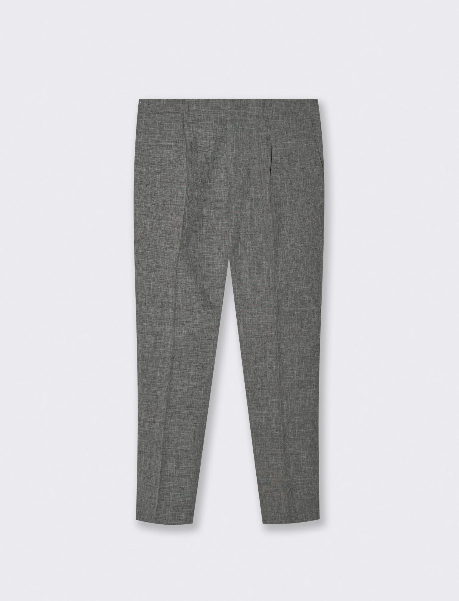 Pantaloni Formal Fit Slub Melange - Grigio mel.