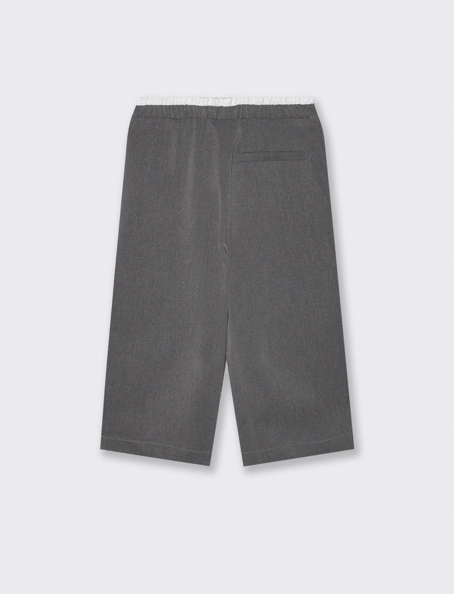 Pantaloni gamba larga con laccio in vita - Grigio - Image 2
