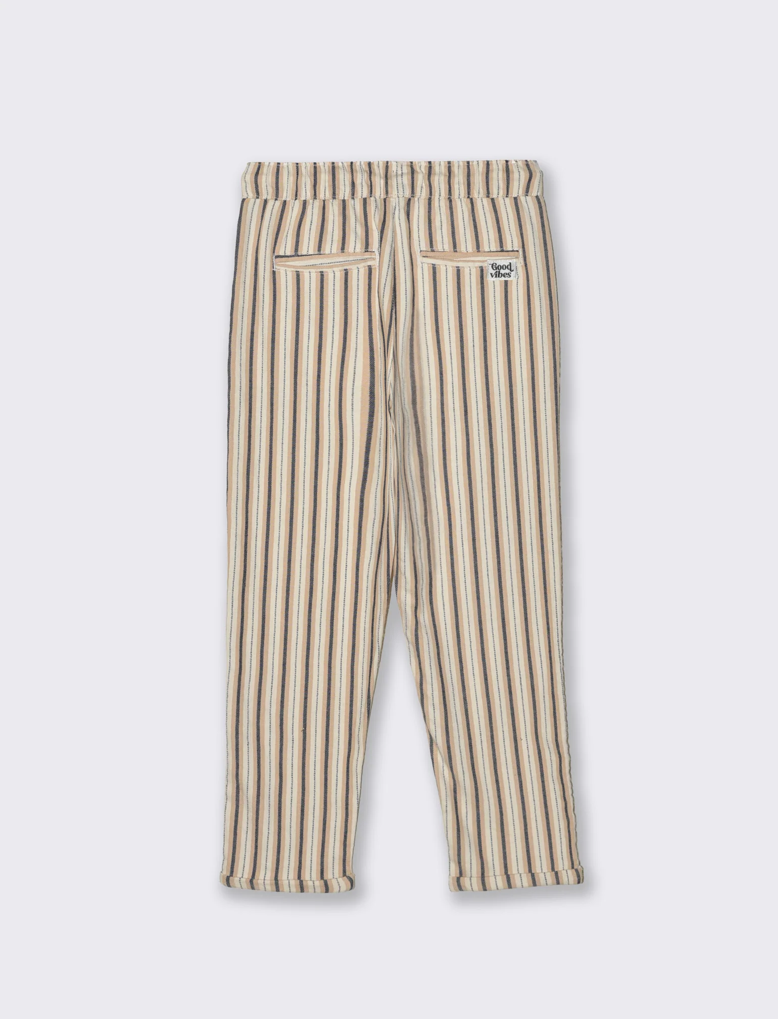 Pantaloni in cotone a righe con elastico - Righe - Image 2