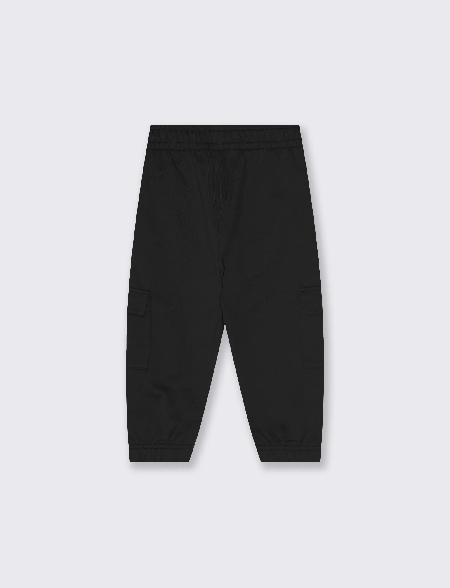 Pantaloni in cotone con tasconi e laccio - Nero - Image 2