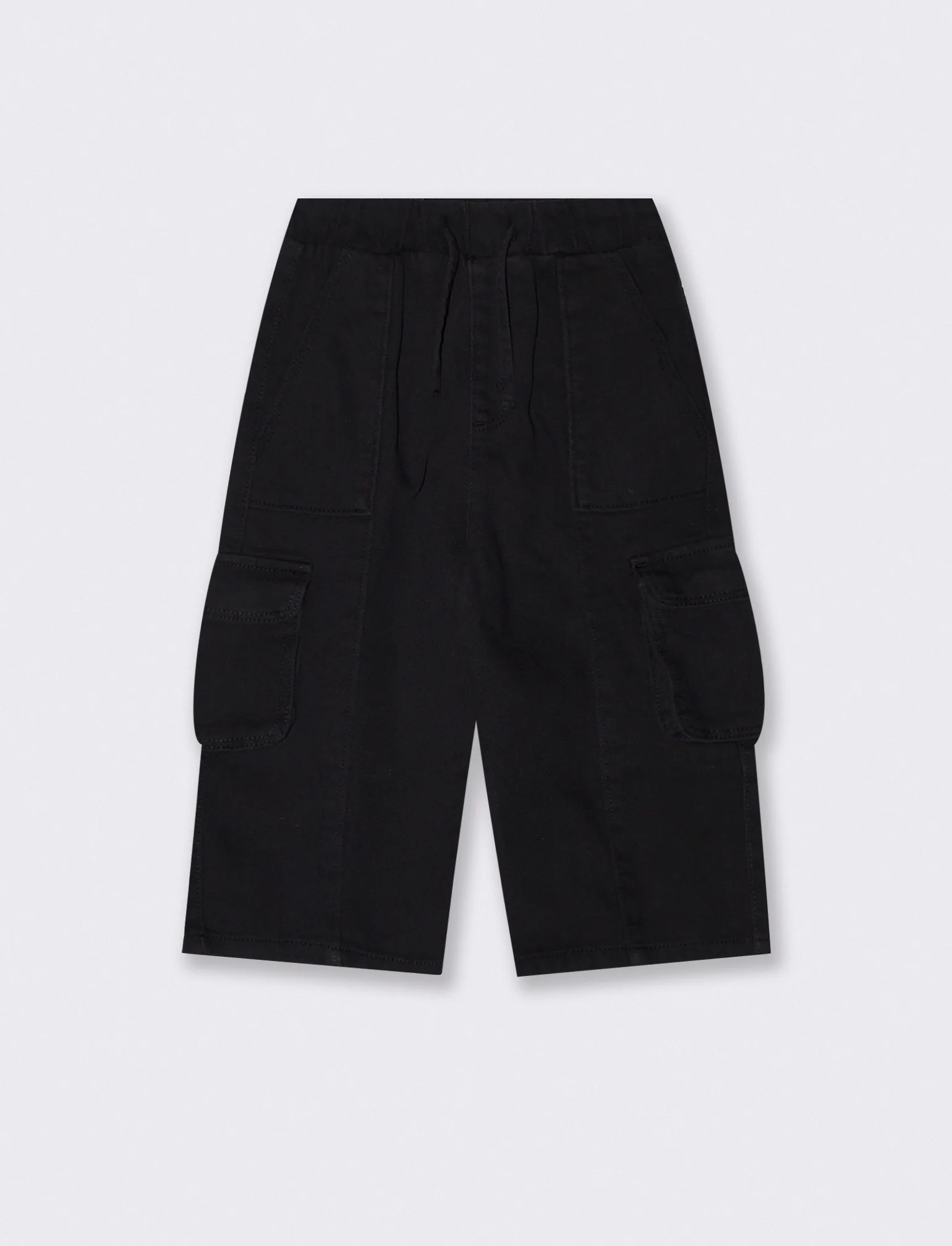 Pantaloni in cotone con tasconi pratici - Nero
