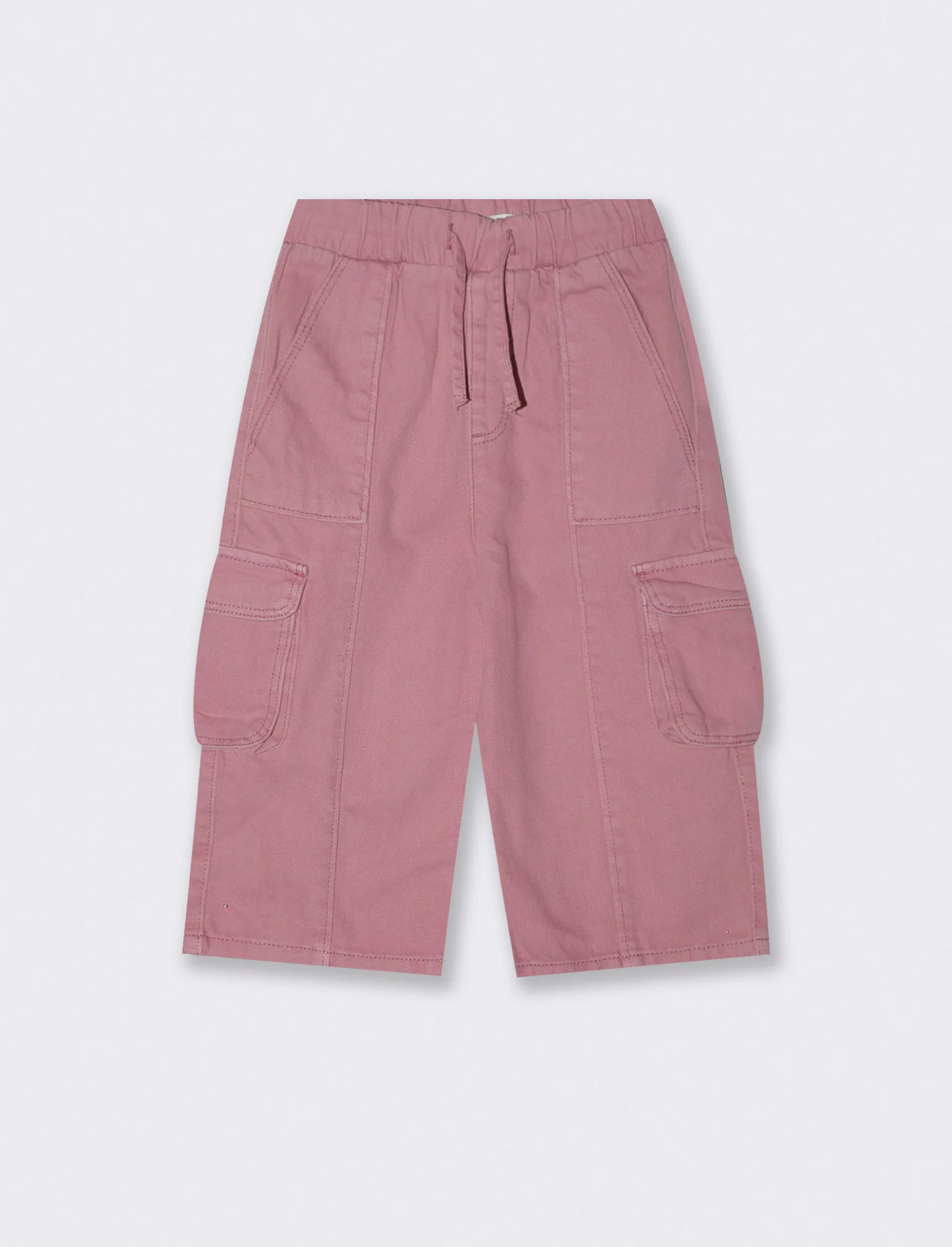 Pantaloni in cotone con tasconi pratici - Rosa polvere