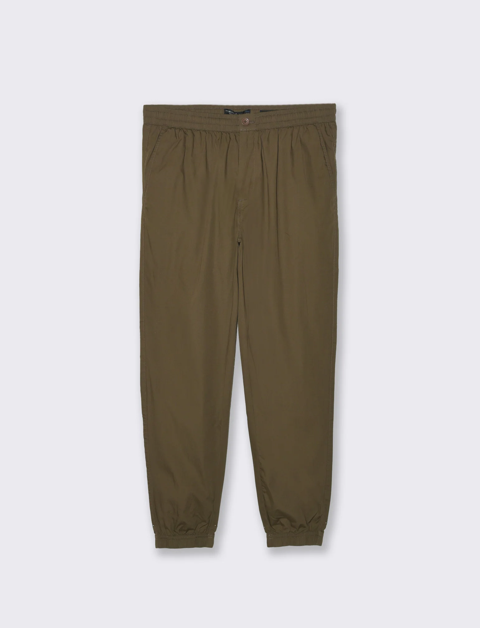 Pantaloni in cotone con vita jogger da uomo - Verde kaki