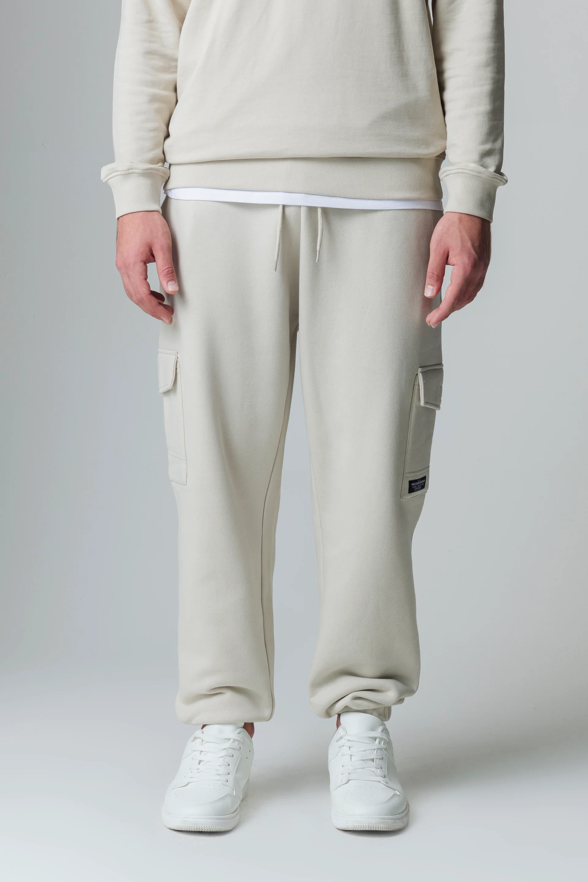 Pantaloni in felpa con tasconi da uomo - Grigio ghiaccio - Image 8