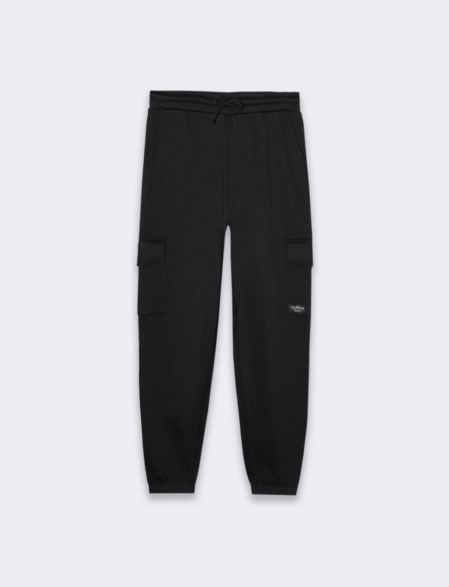 Pantaloni in felpa con tasconi da uomo - Nero - Image 4