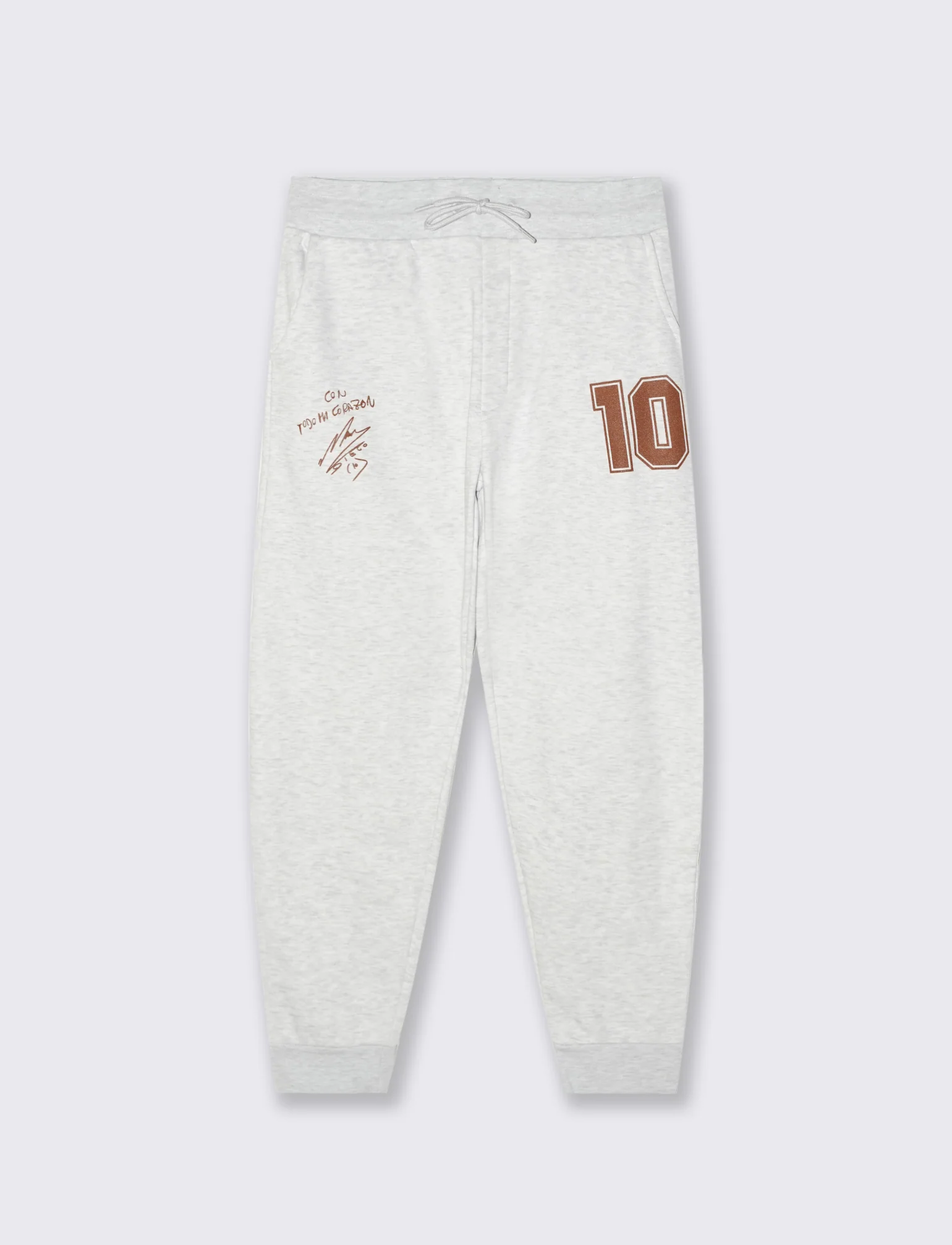 PANTALONI IN FELPA CON VITA JOGGER E STAMPE DIOS - grigio-giallo