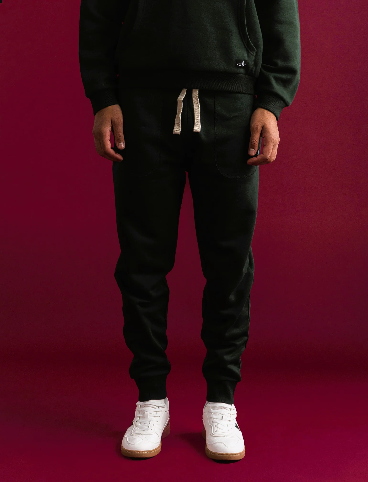 PANTALONI IN FELPA RELAXED FIT - Verde scuro - Image 4