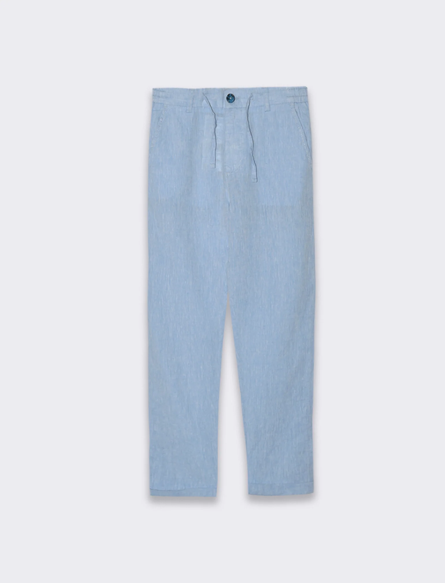Pantaloni in lino da bambino - Celeste - Image 3