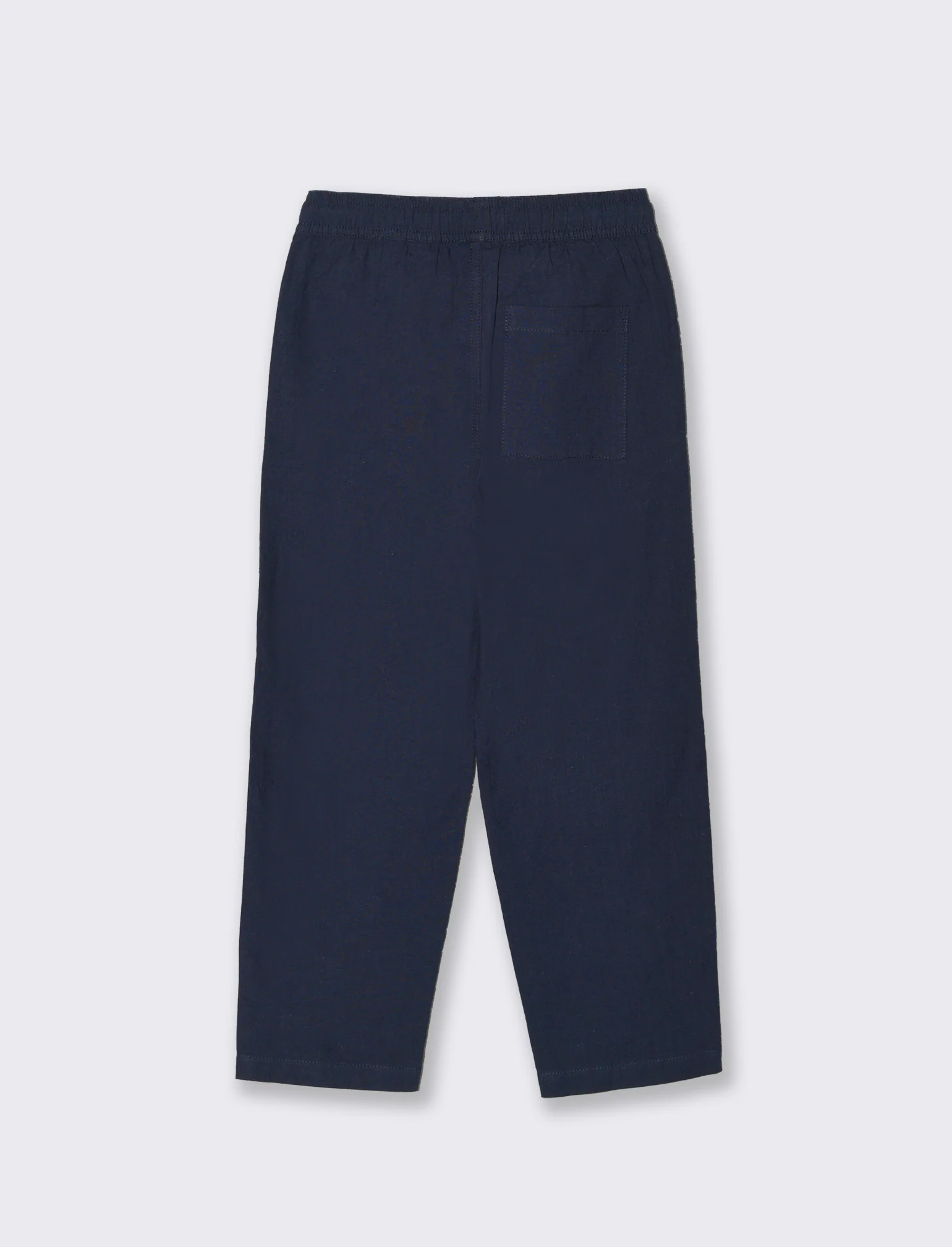 Pantaloni in misto lino con coulisse - Blu - Image 2