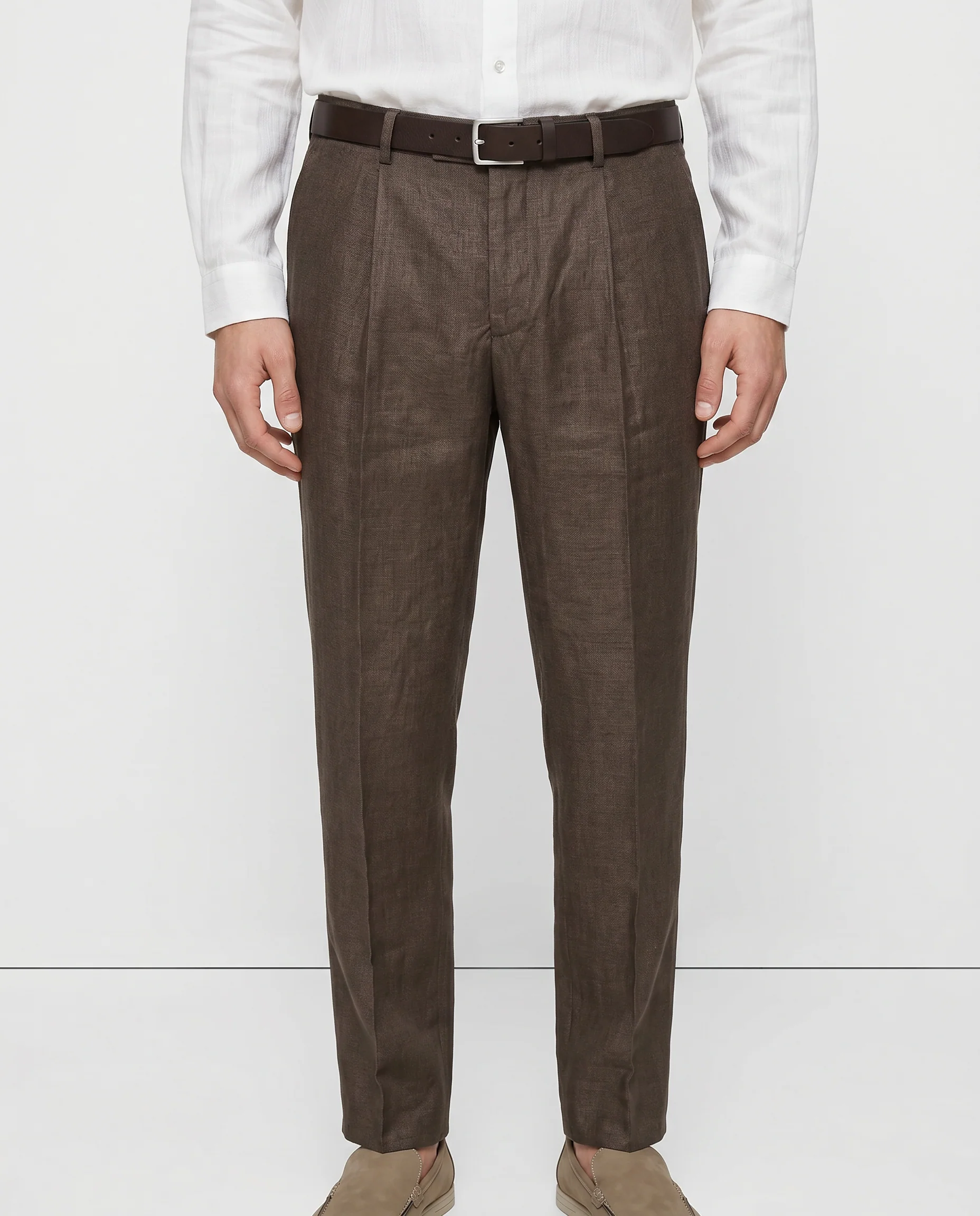 Pantaloni in puro lino con pinces - Moro - Image 4