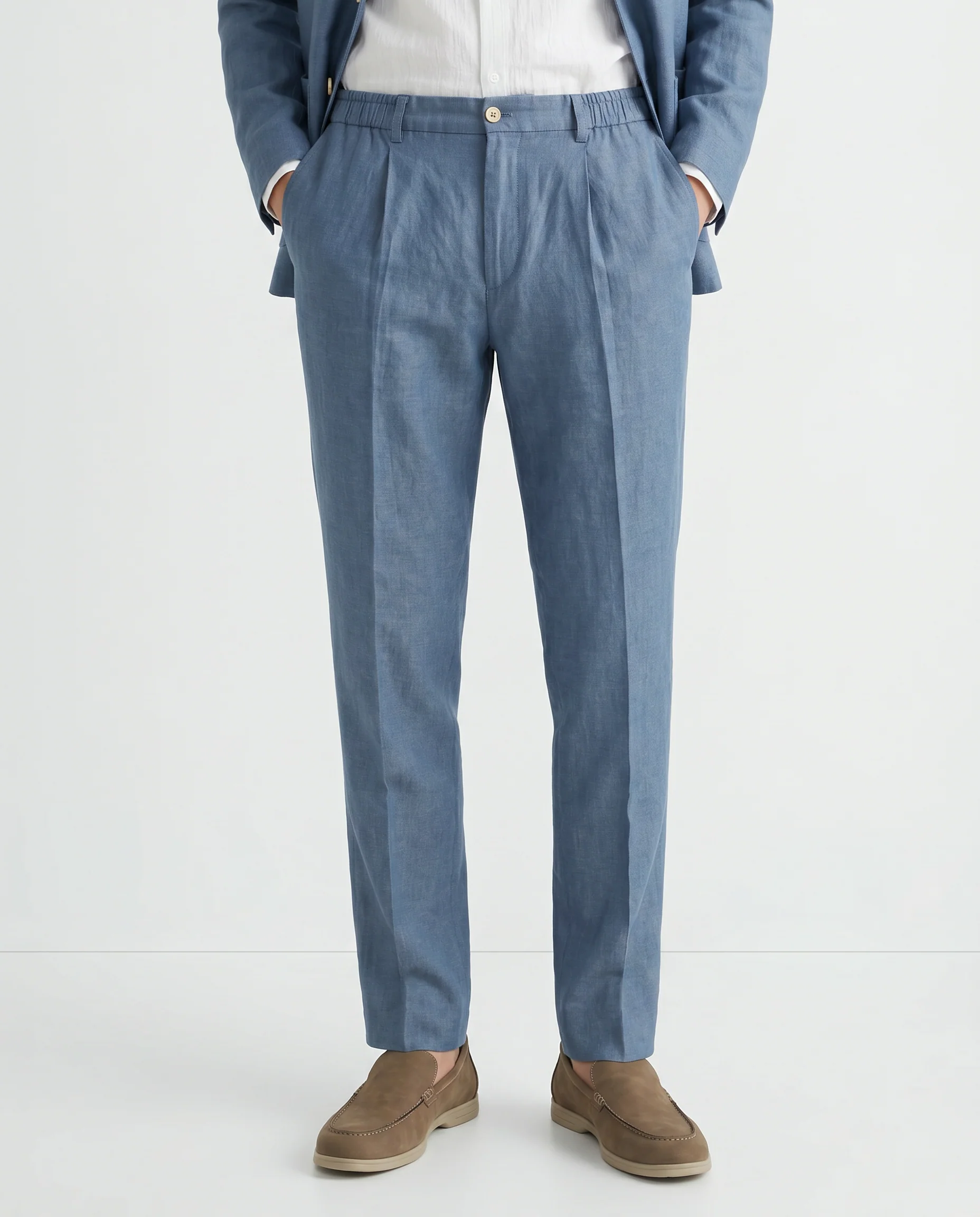 Pantaloni in puro lino con vita regolabile - CARTA DA ZUCCHERO - Image 3