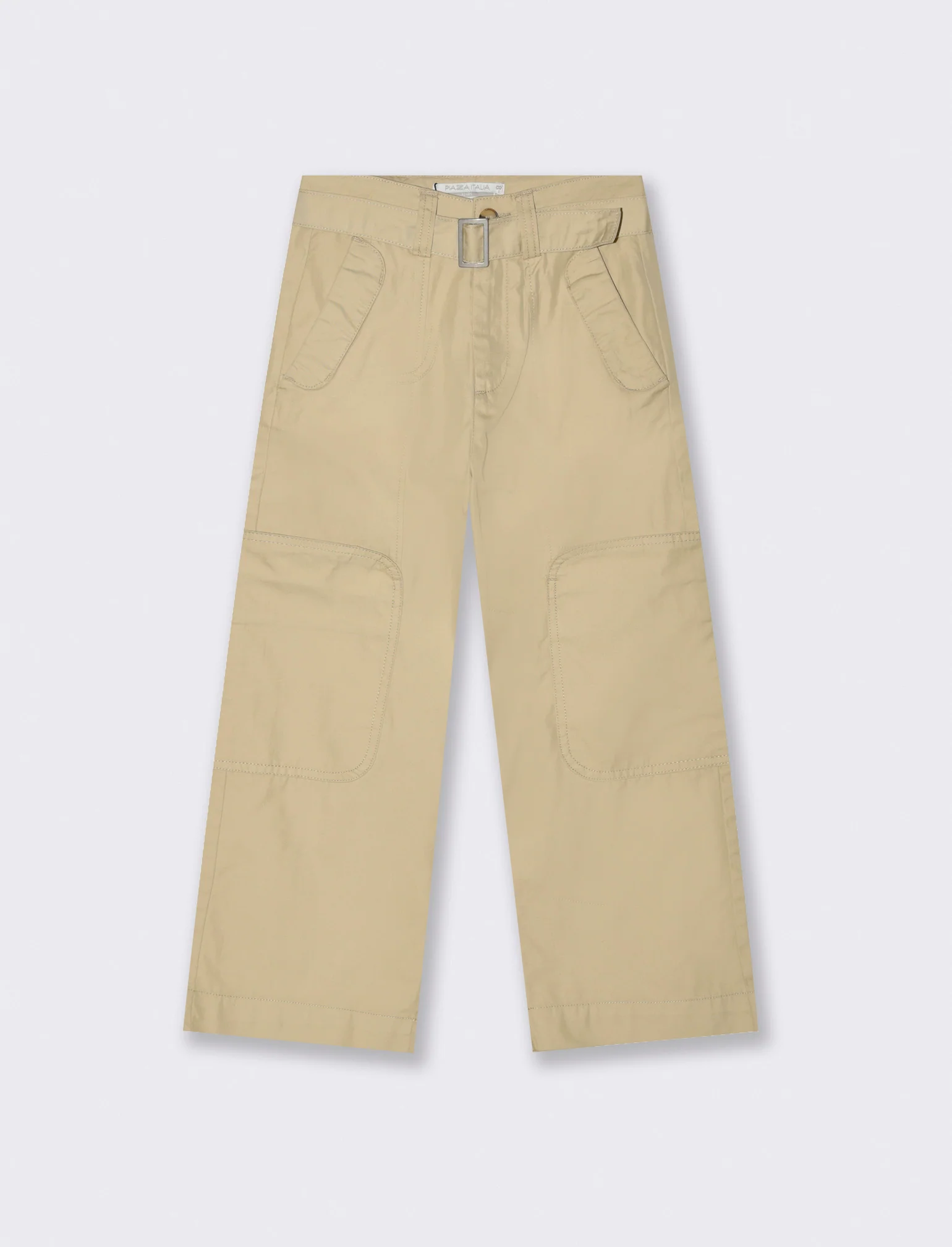 Pantaloni in twill gamba ampia. da bambina - Beige - Image 3