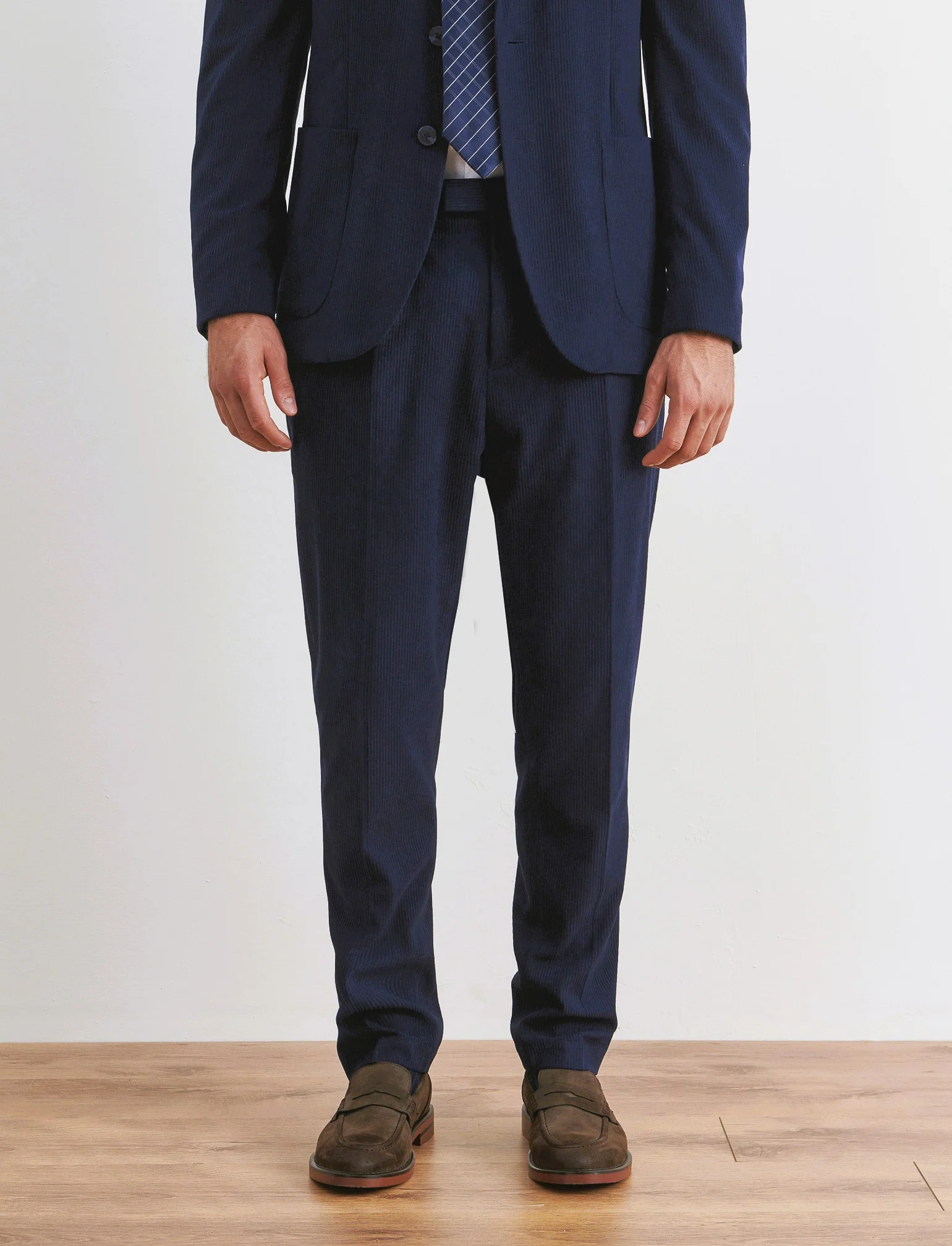 PANTALONI IN VELLUTO DA COMPLETO FORMAL FIT - Blu