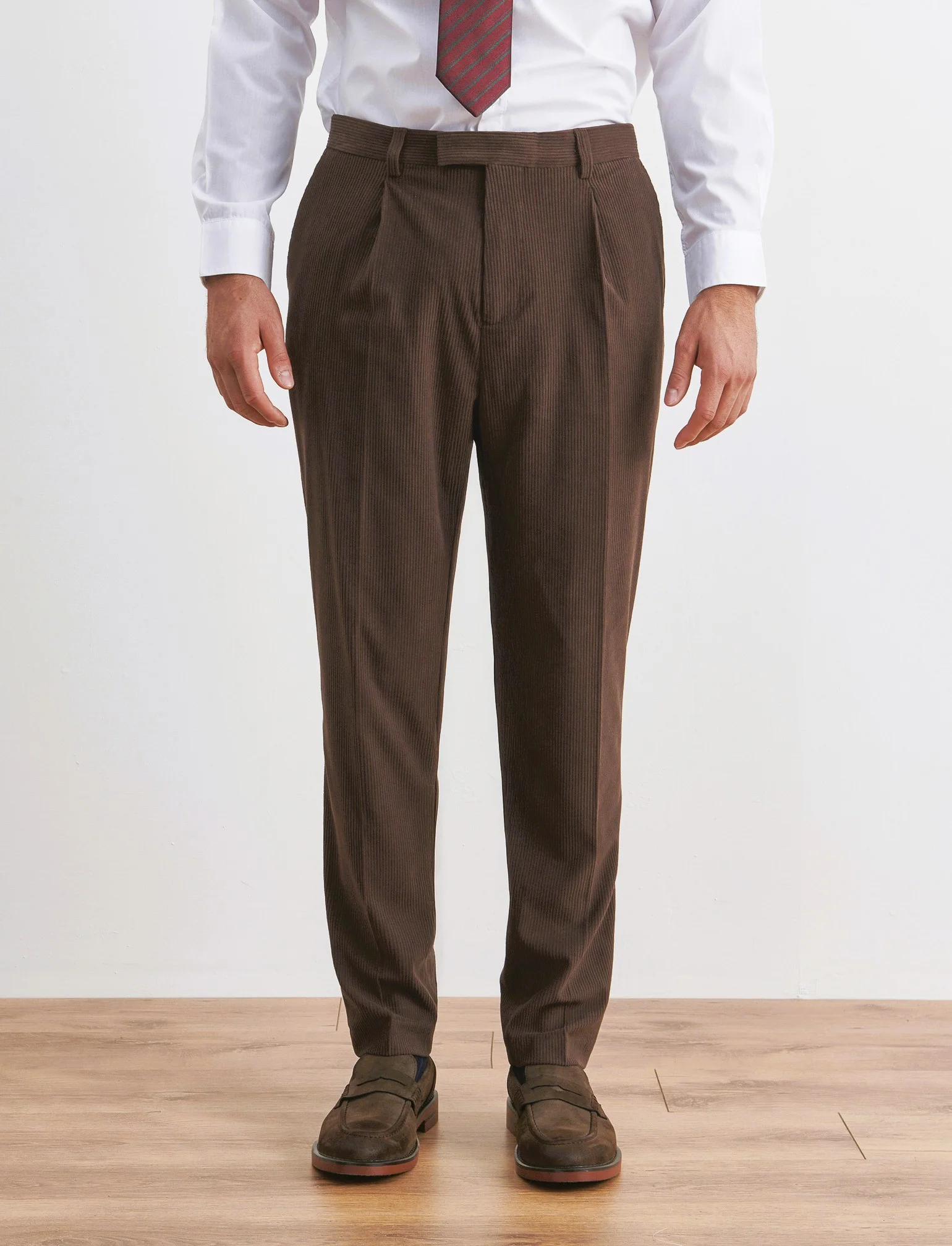 PANTALONI IN VELLUTO DA COMPLETO FORMAL FIT - Moro - Image 4