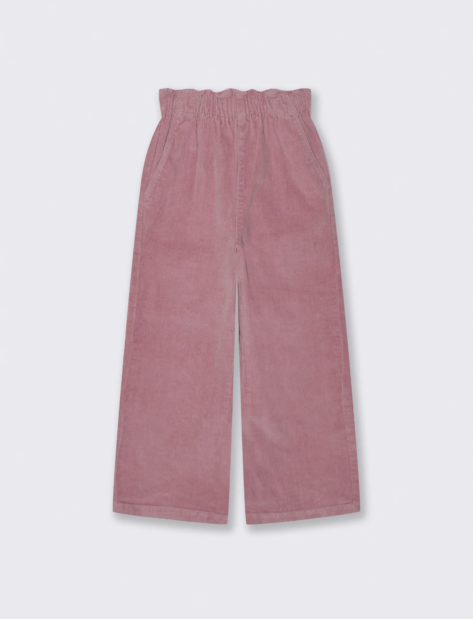 Pantaloni in velluto elastico a gamba larga. - Rosa cipolla