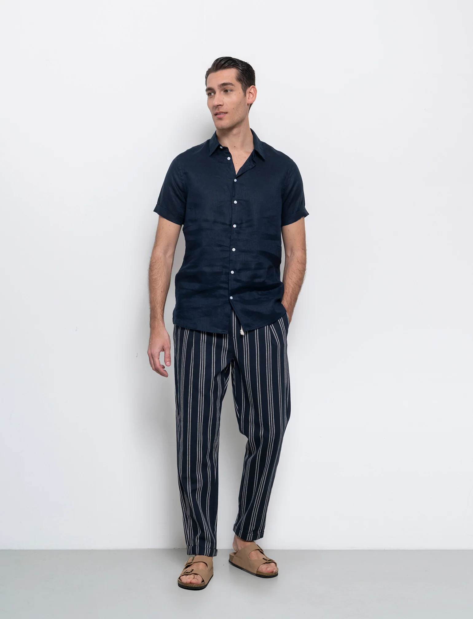 Pantaloni jogger a righe da uomo - Blu - Image 2
