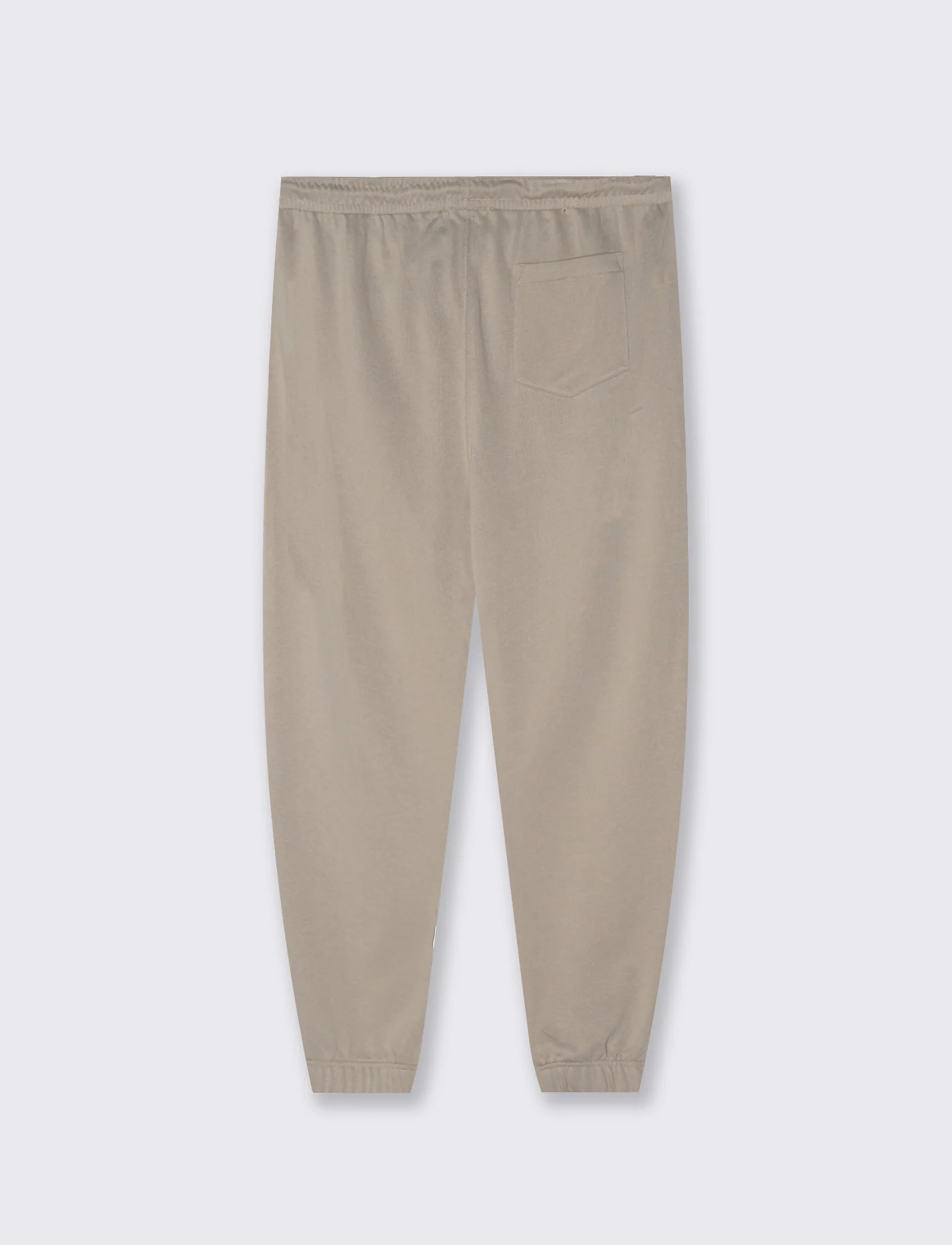 Pantaloni Jogger Basic in Felpa con Elastico - Beige - Image 2
