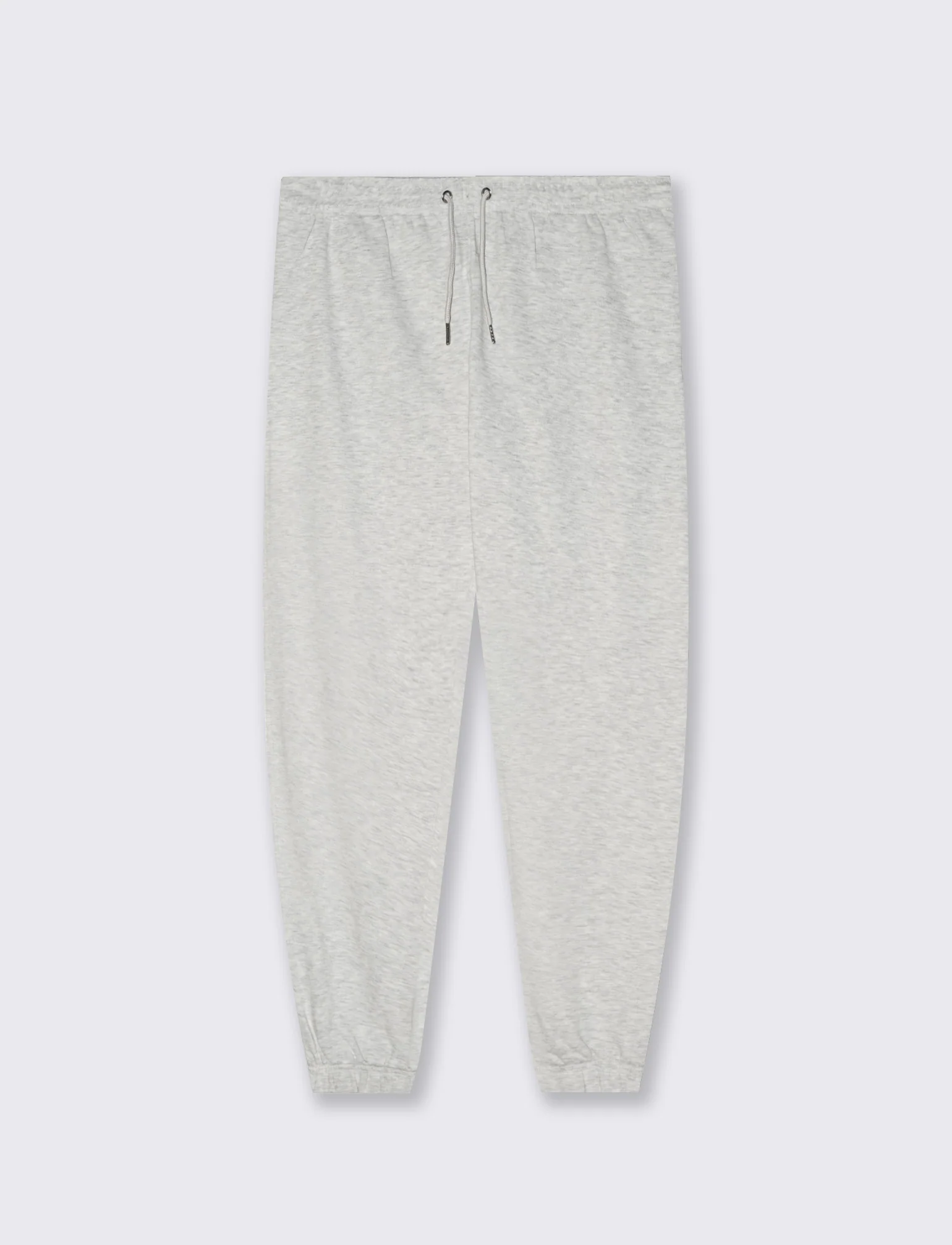 Pantaloni Jogger Basic in Felpa con Elastico - Grigio mel.