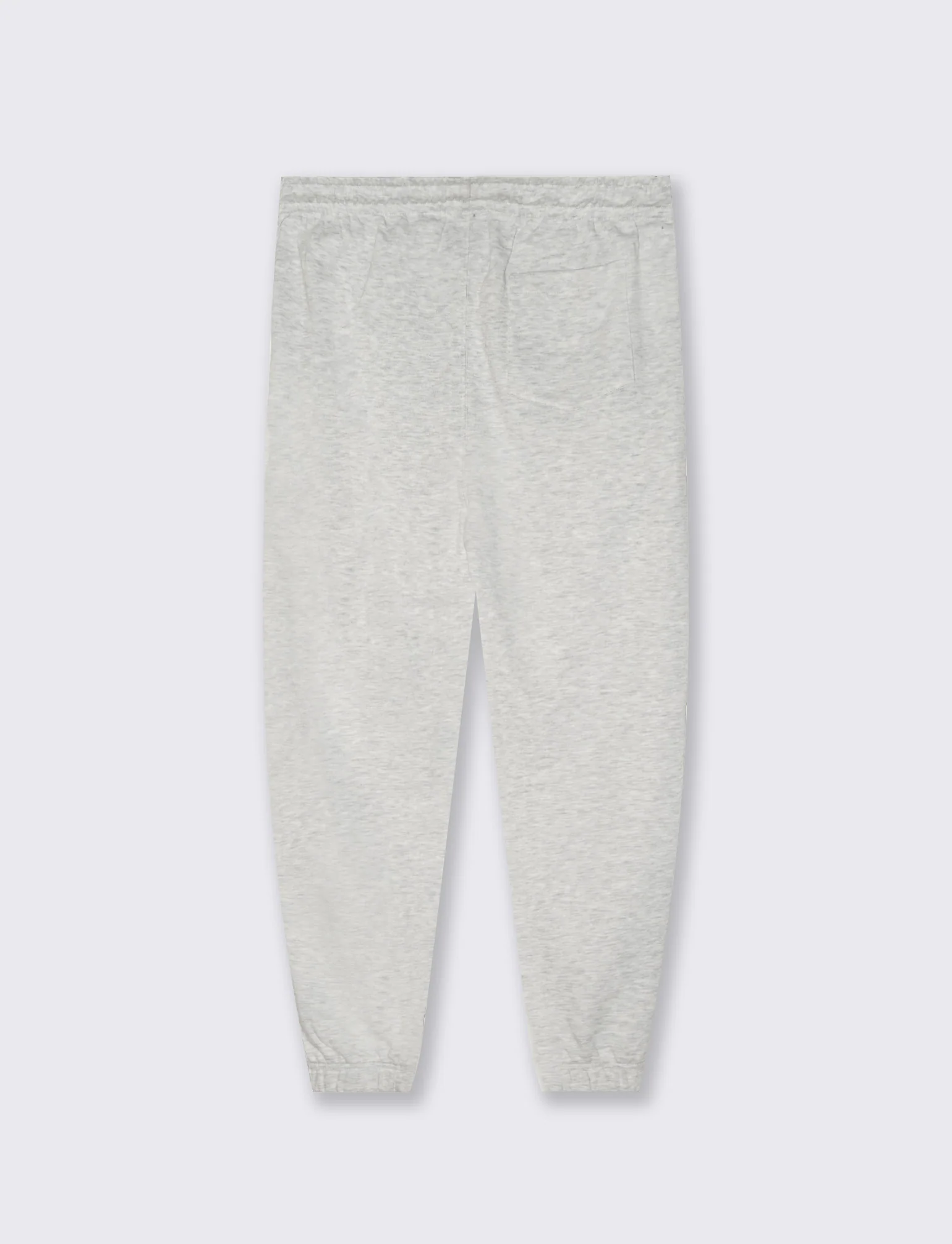 Pantaloni Jogger Basic in Felpa con Elastico - Grigio mel. - Image 2