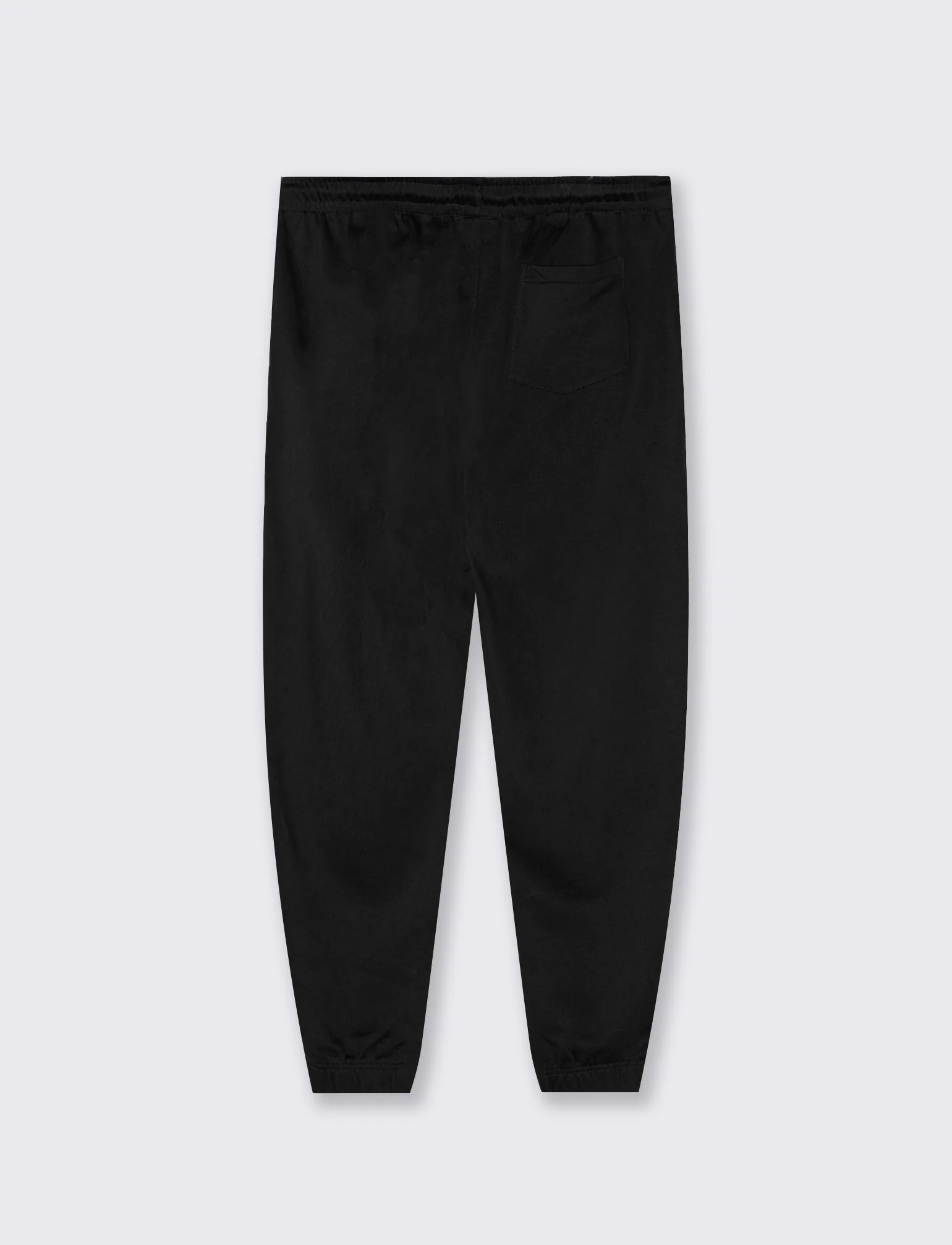 Pantaloni Jogger Basic in Felpa con Elastico - Nero - Image 2