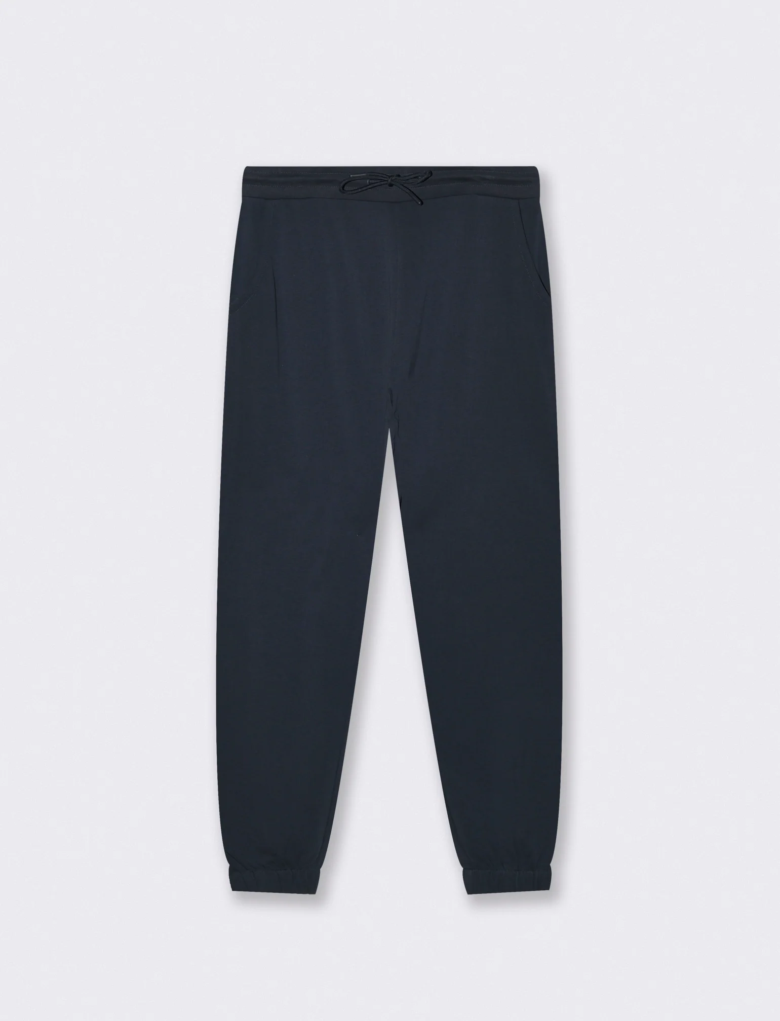 Pantaloni Jogger Basic in Felpa con Tasche - Blu