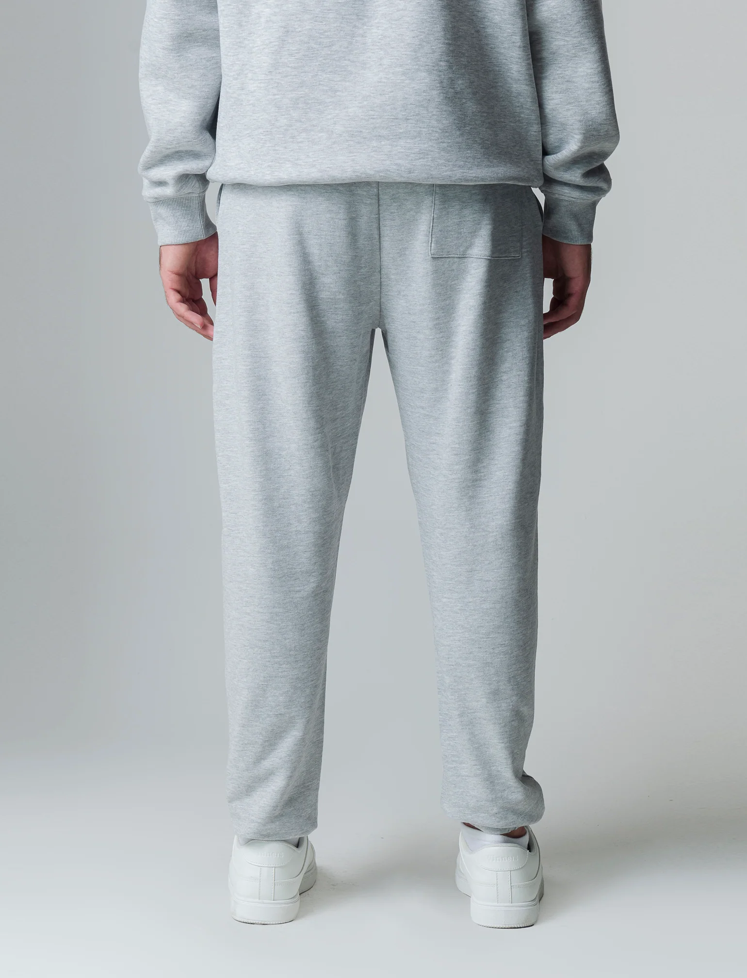 Pantaloni jogger basic in felpa da uomo - Grigio mel. - Image 2