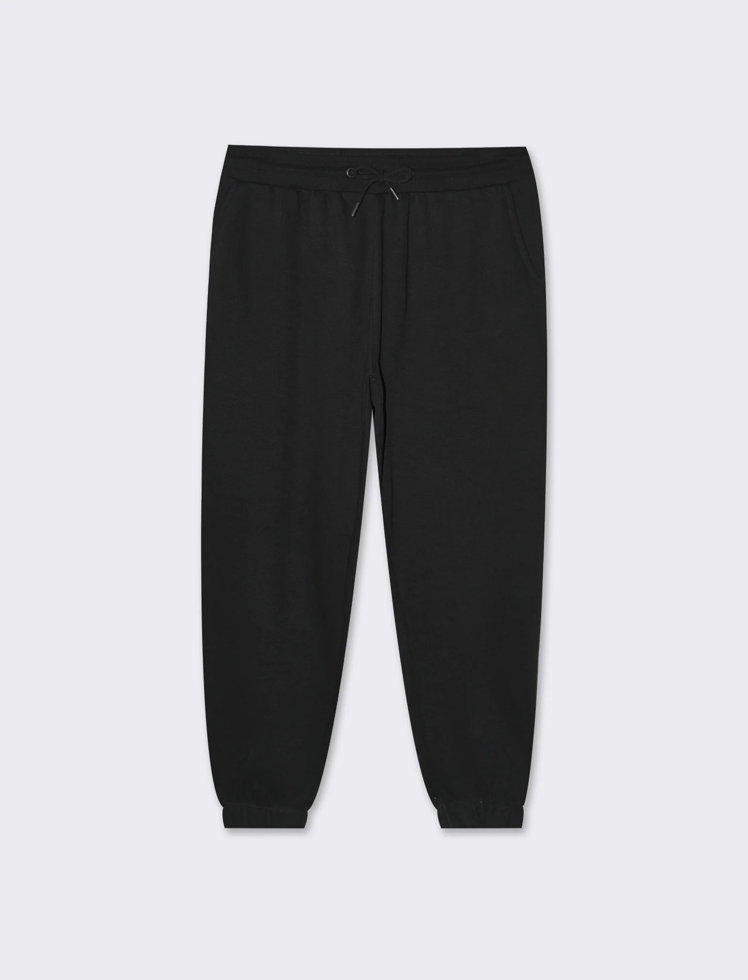 Pantaloni jogger basic in piquet da uomo - Nero