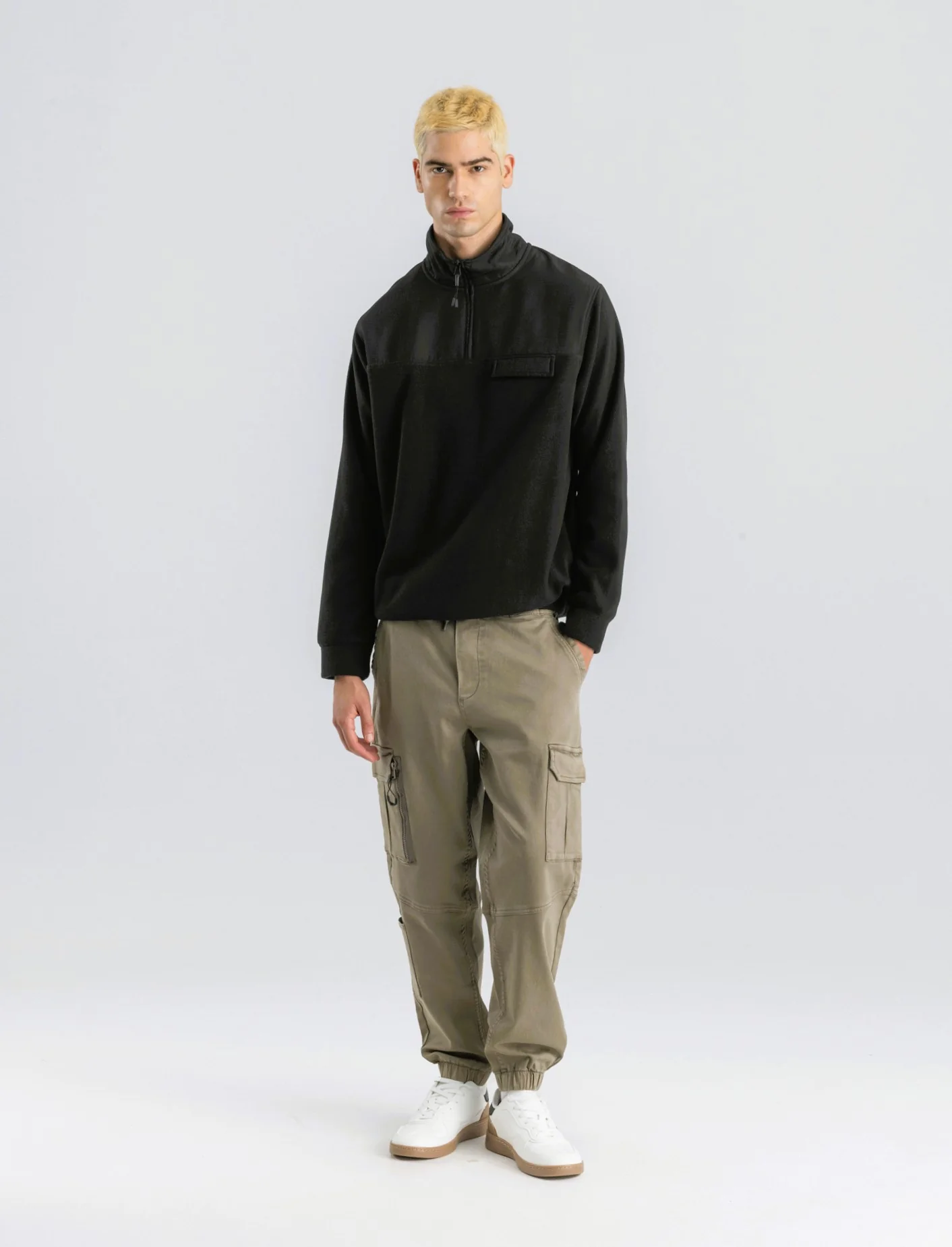 PANTALONI JOGGER CARGO FIT - Verde kaki - Image 3