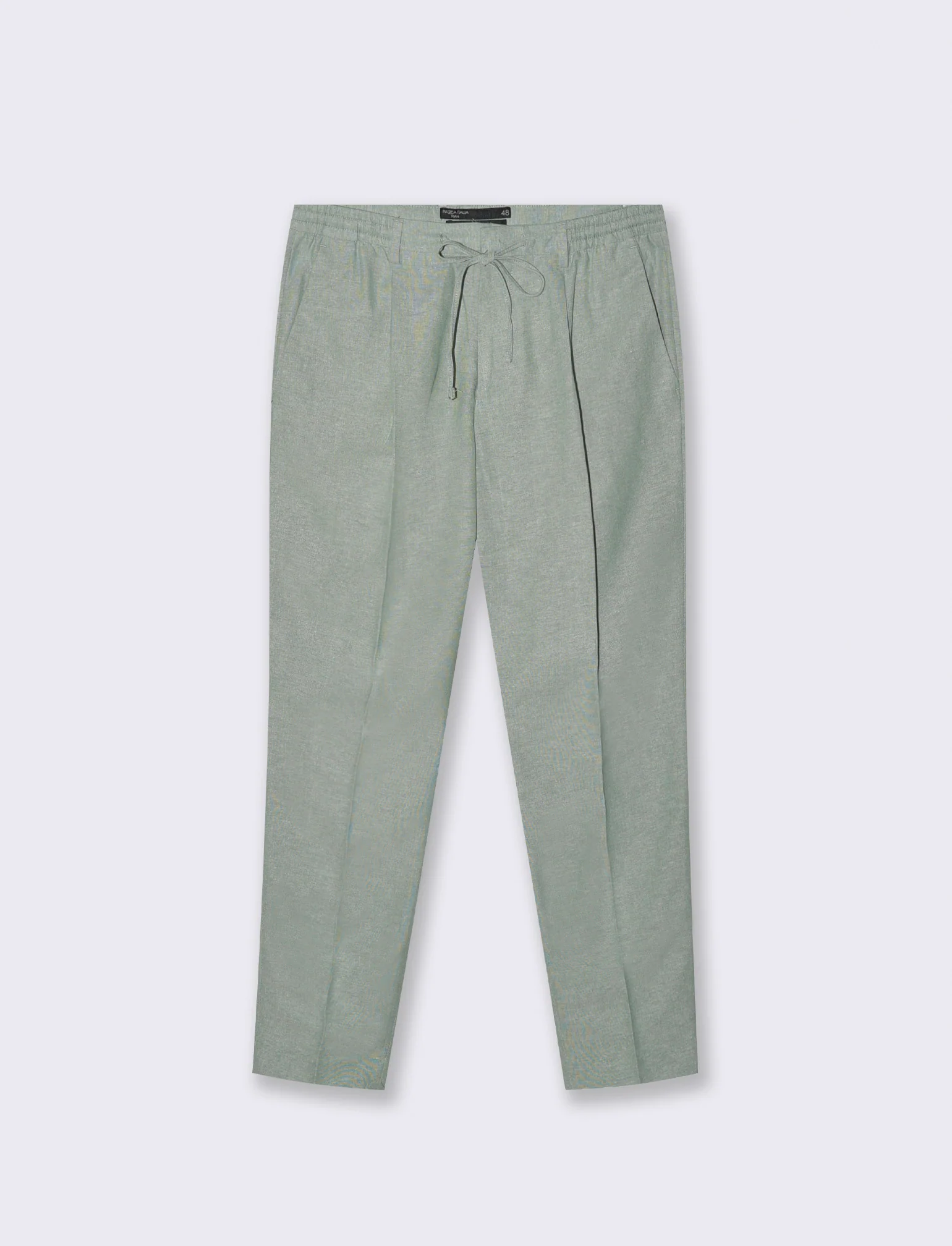 Pantaloni jogger da completo in misto lino da uomo - Verde - Image 5