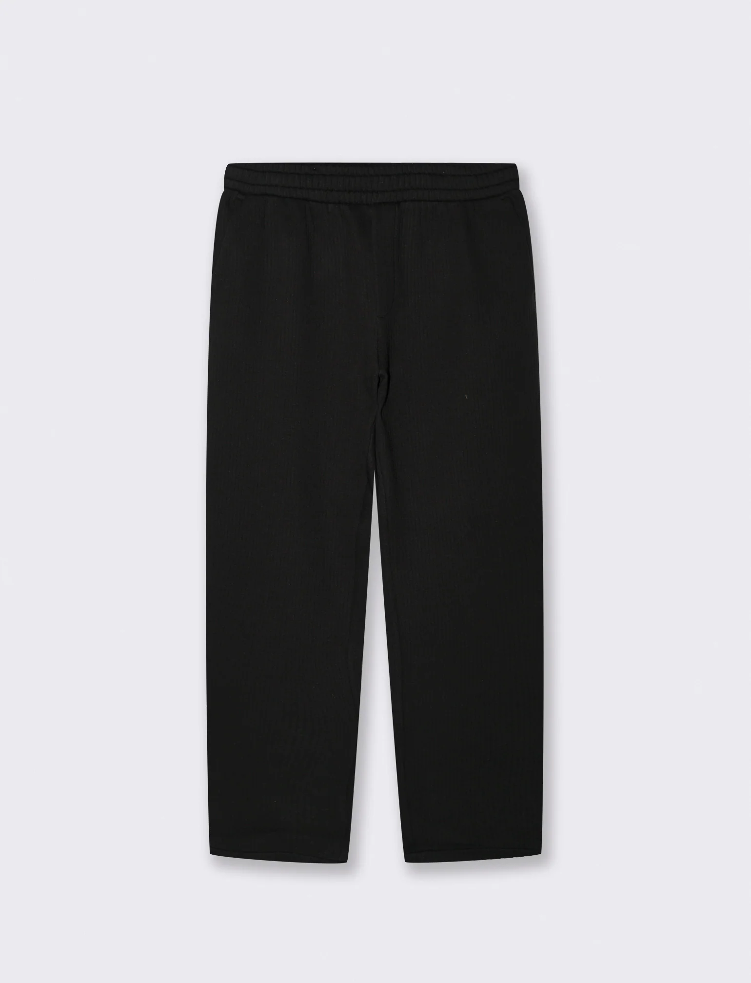 PANTALONI JOGGER EFFETTO COSTE RELAXED STRAIGHT FIT - Nero