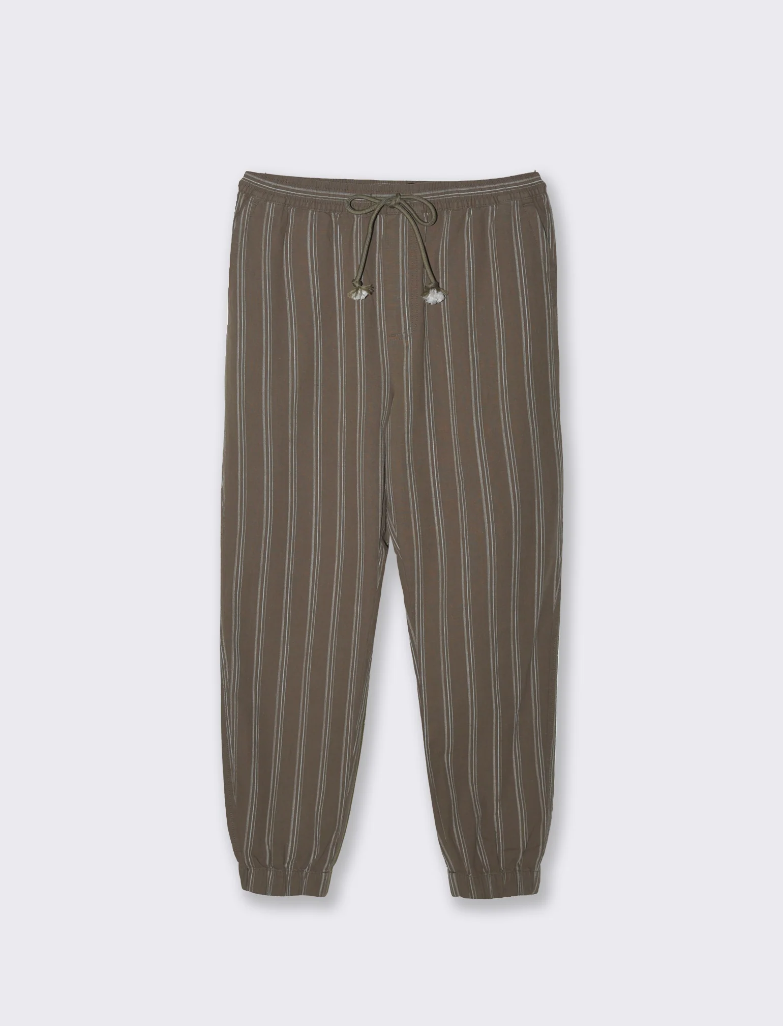 Pantaloni jogger effetto lino da uomo - Verde kaki