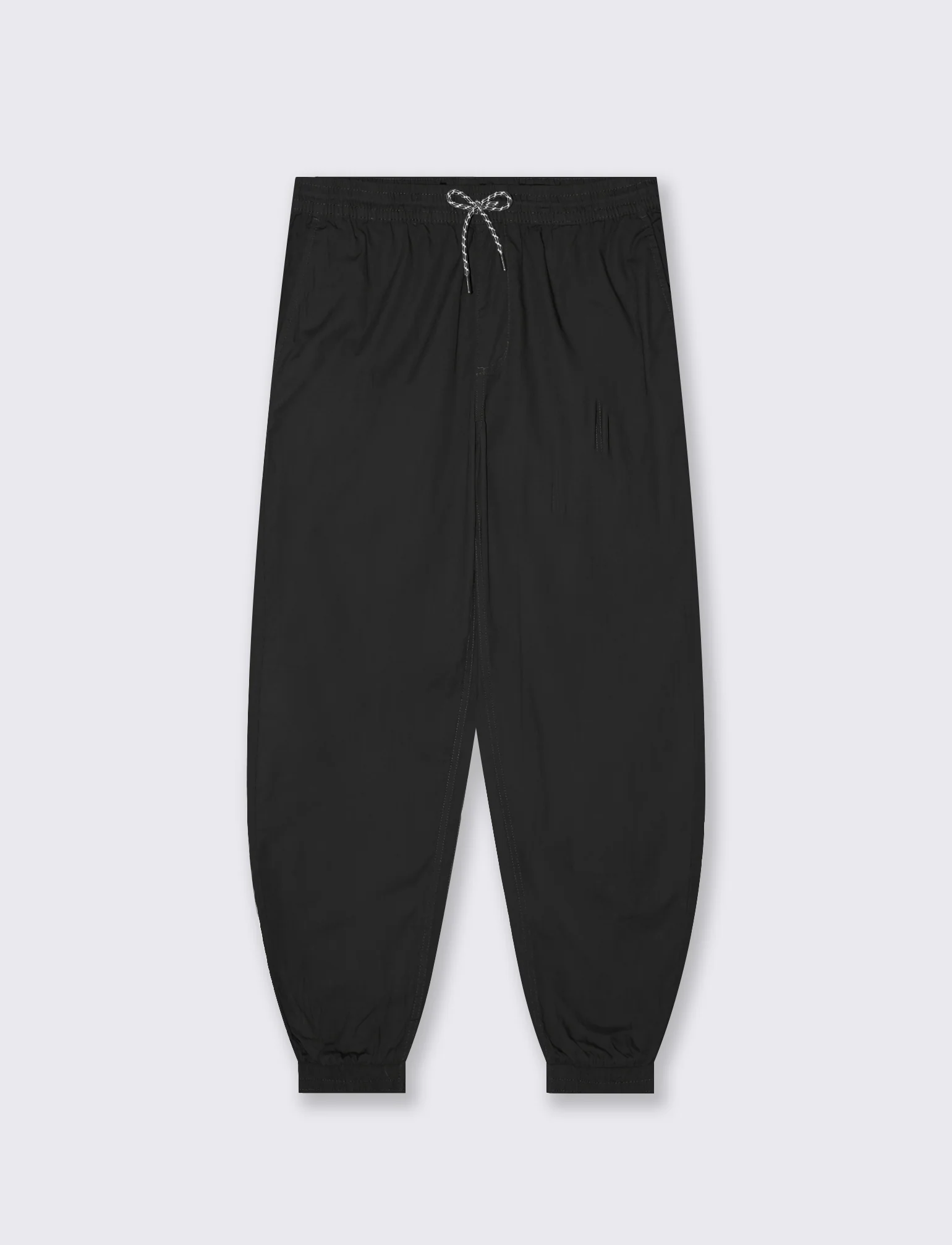 Pantaloni Jogger in Cotone con Laccio - Nero