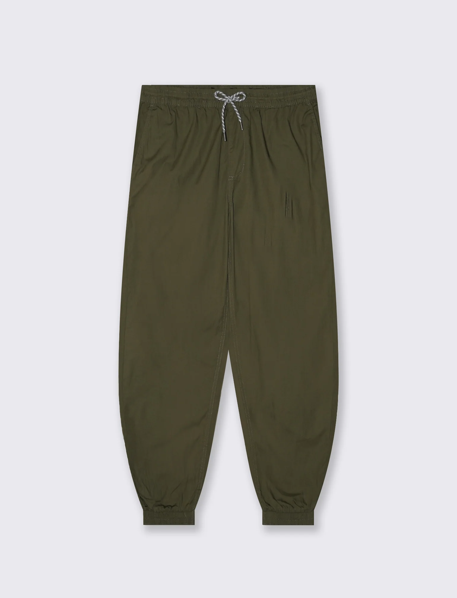 Pantaloni Jogger in Cotone con Laccio - Verde militare